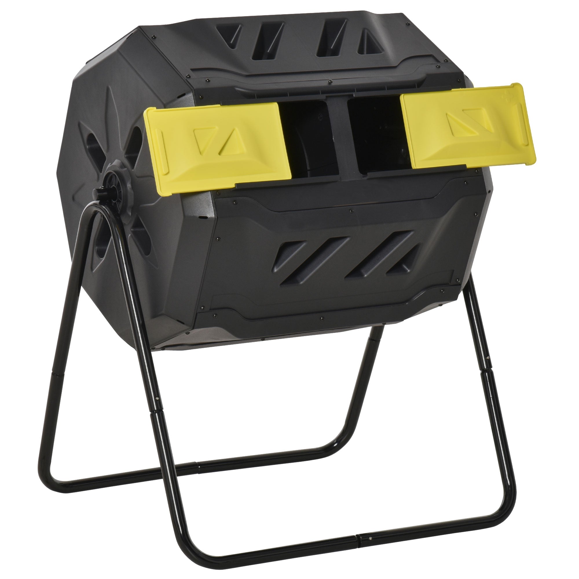 Composter, 160L 360° Rotating Dual Chamber - Yellow