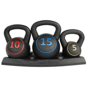 Kettlebell Set, 5/10/15LB Non-Slip Handle, Home Gym Equipment