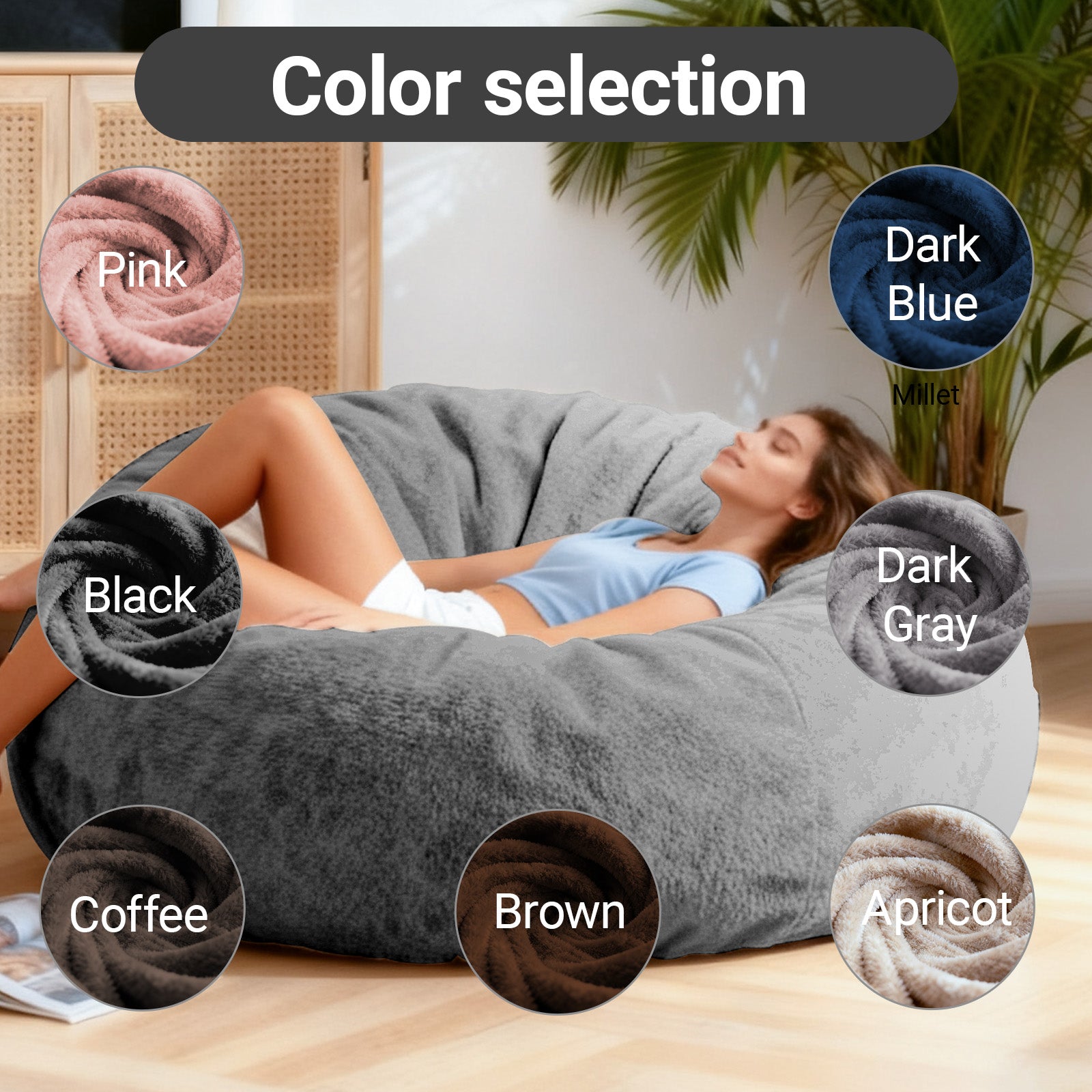 DBC-SHENHUI Convertible Bean Bag Chair Bed - 2-in-1 Lounge Solution