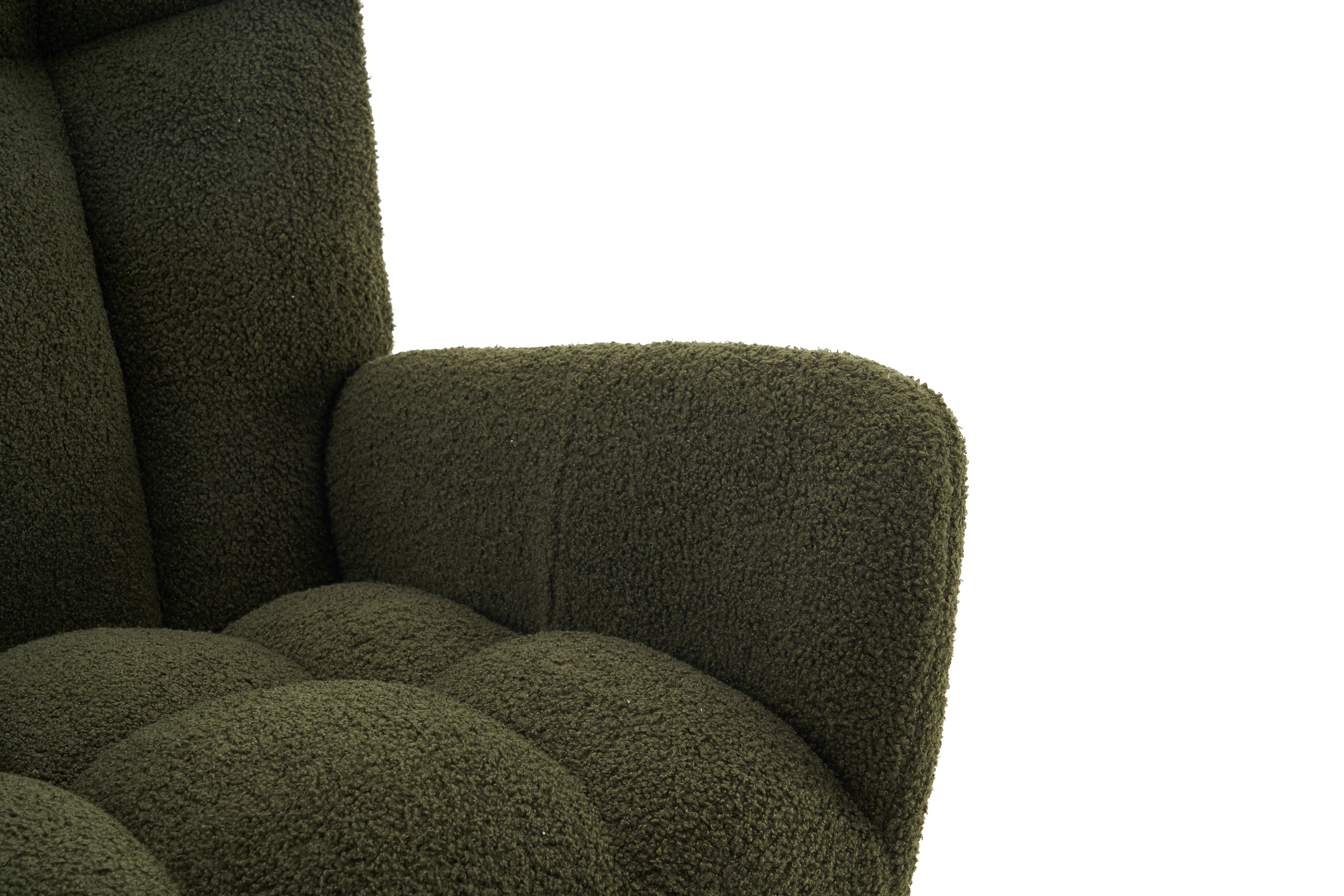 Modern Rocking Chair with High Backrest and Armrests (Green)