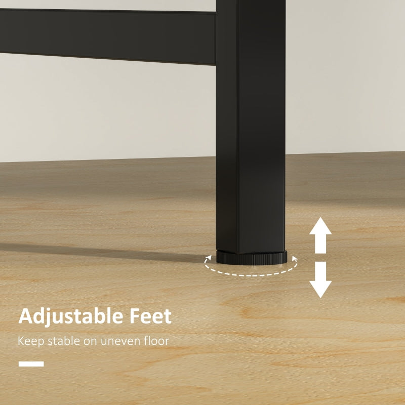 2-Tier Computer Desk, 100 x 60 cm, Rustic Brown