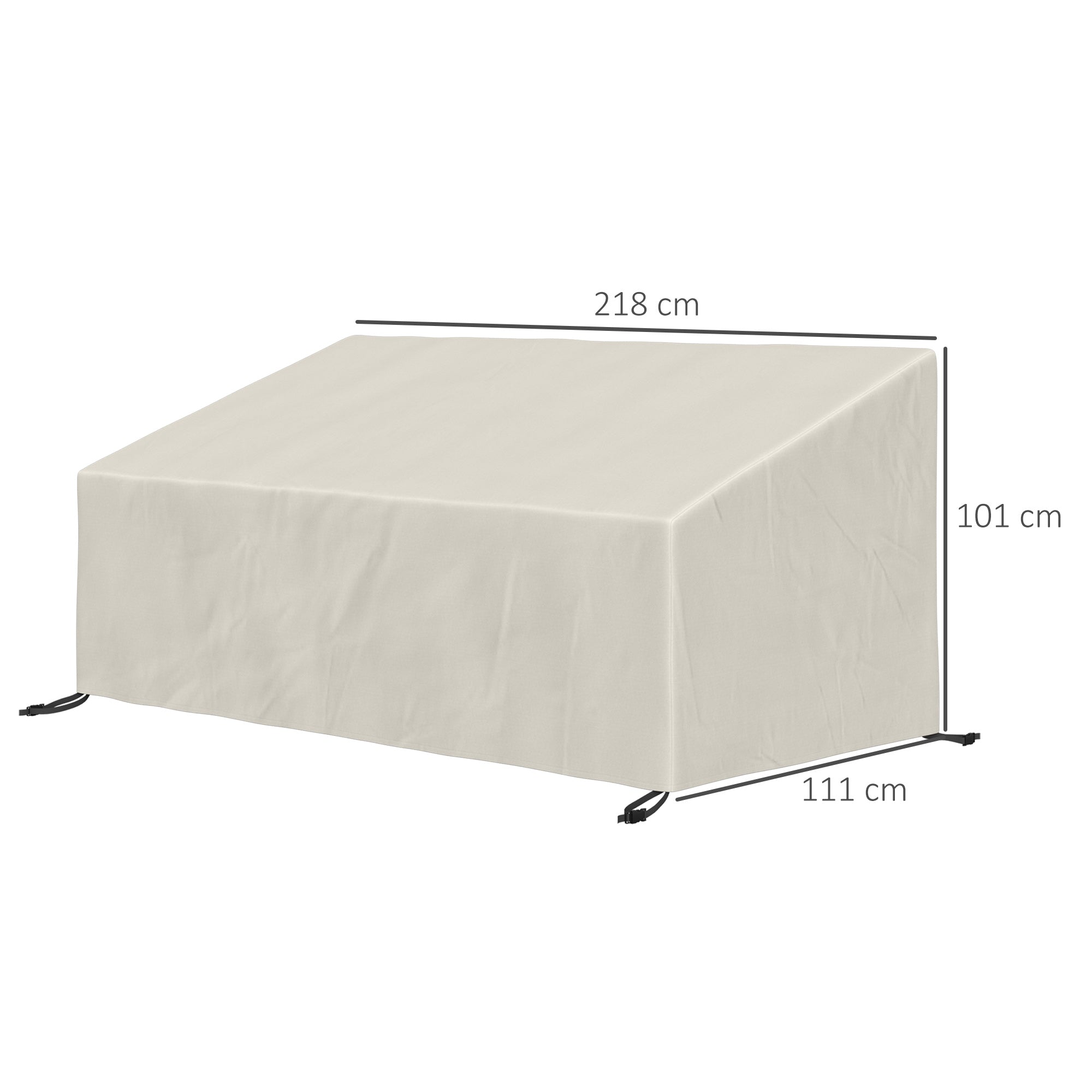 Garden Furniture Cover Waterproof 3 Seater Sofa Protector, 600D Oxford Cloth Beige