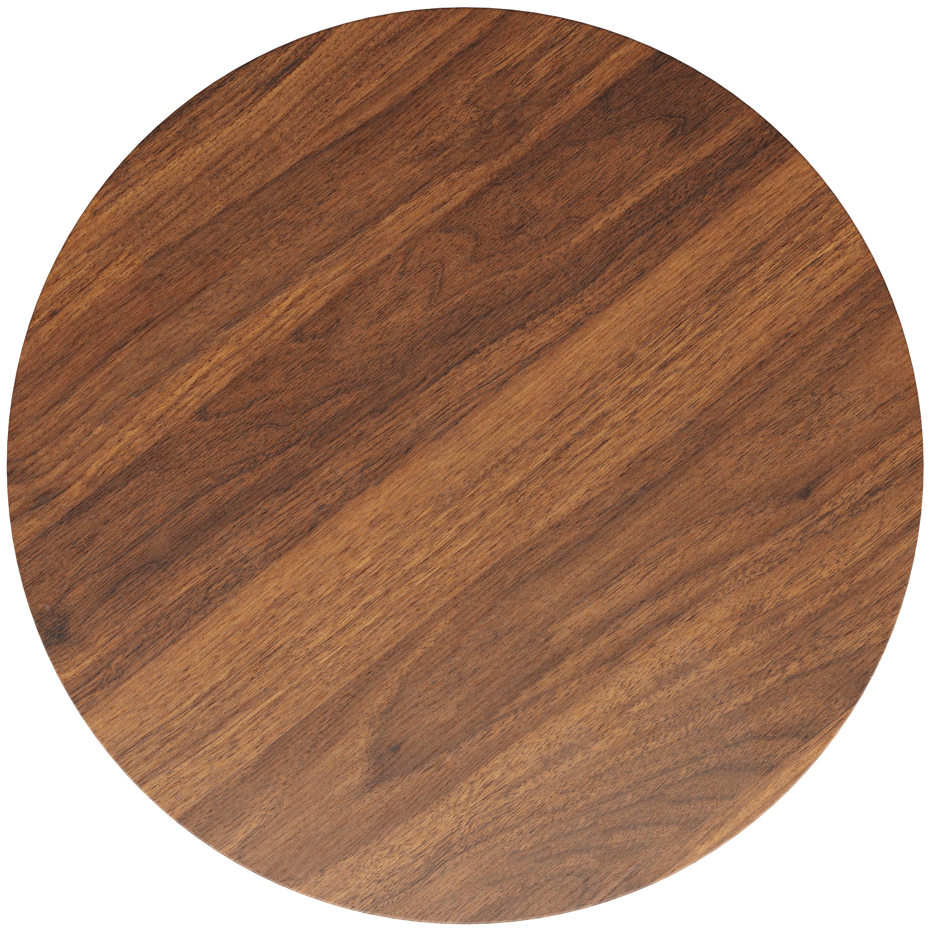 Round Dining Table, 80x80x75cm Kitchen Coffee Table for 4, Walnut and Black
