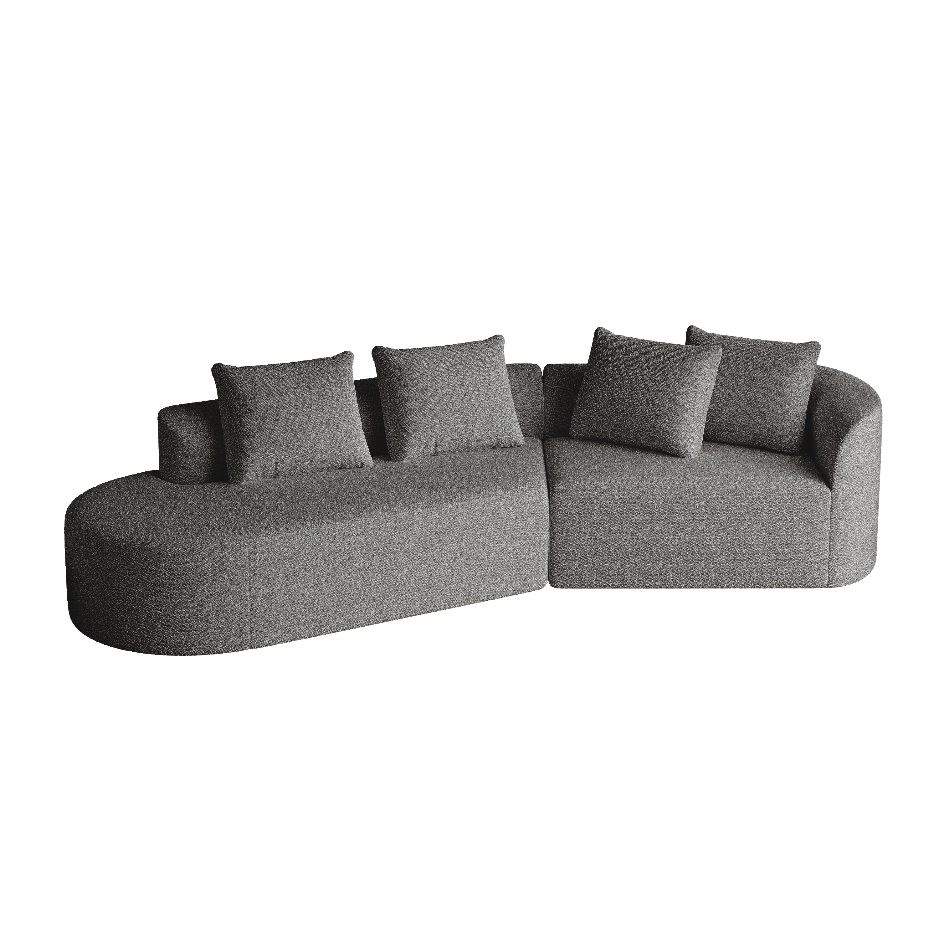 Chenille Sofa, Modern Oversized Corner, 4-Seater, Deep & Wide Seat, Cloud, Chenille