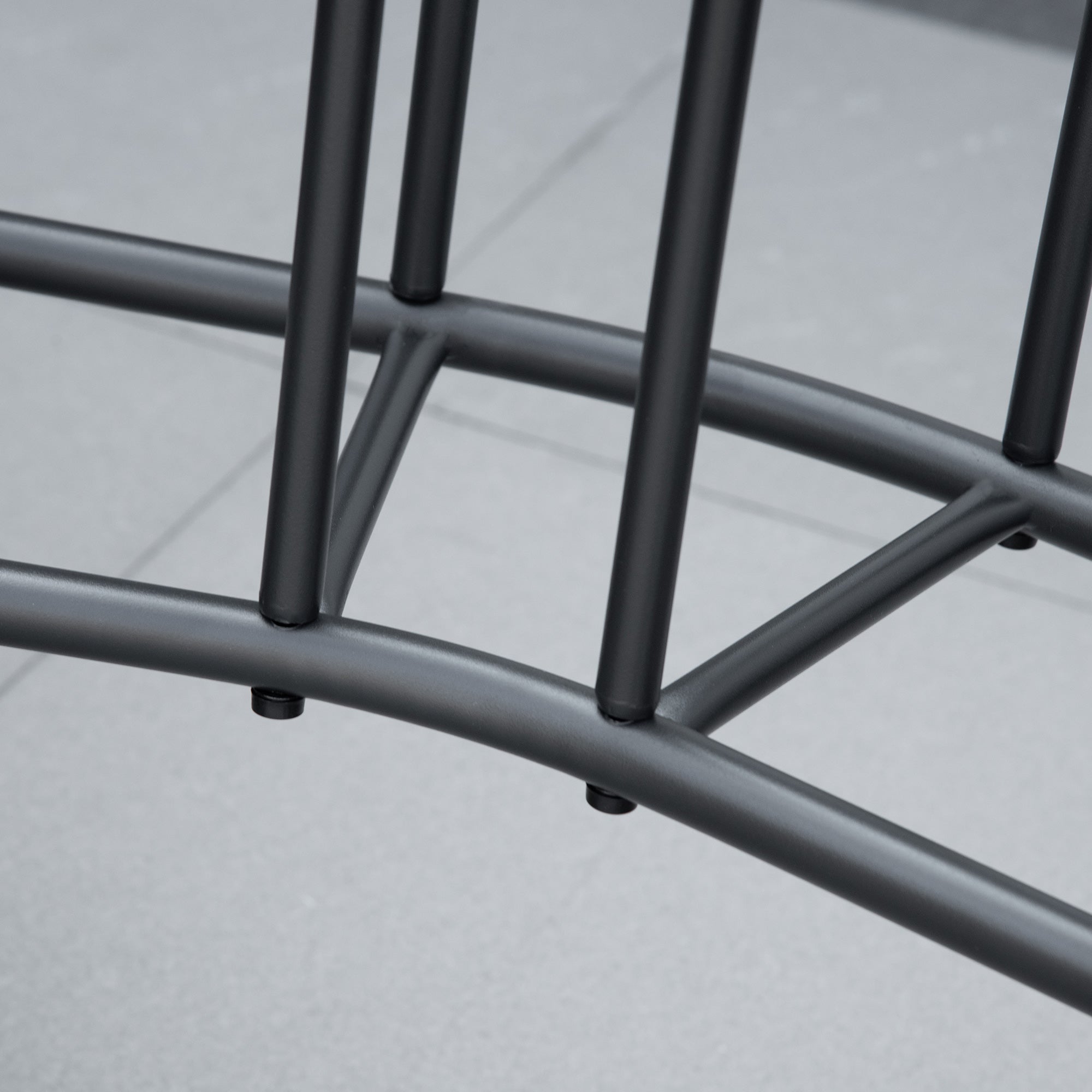 Gliding Jack and Jill Seat, Glass-Top Table, Black