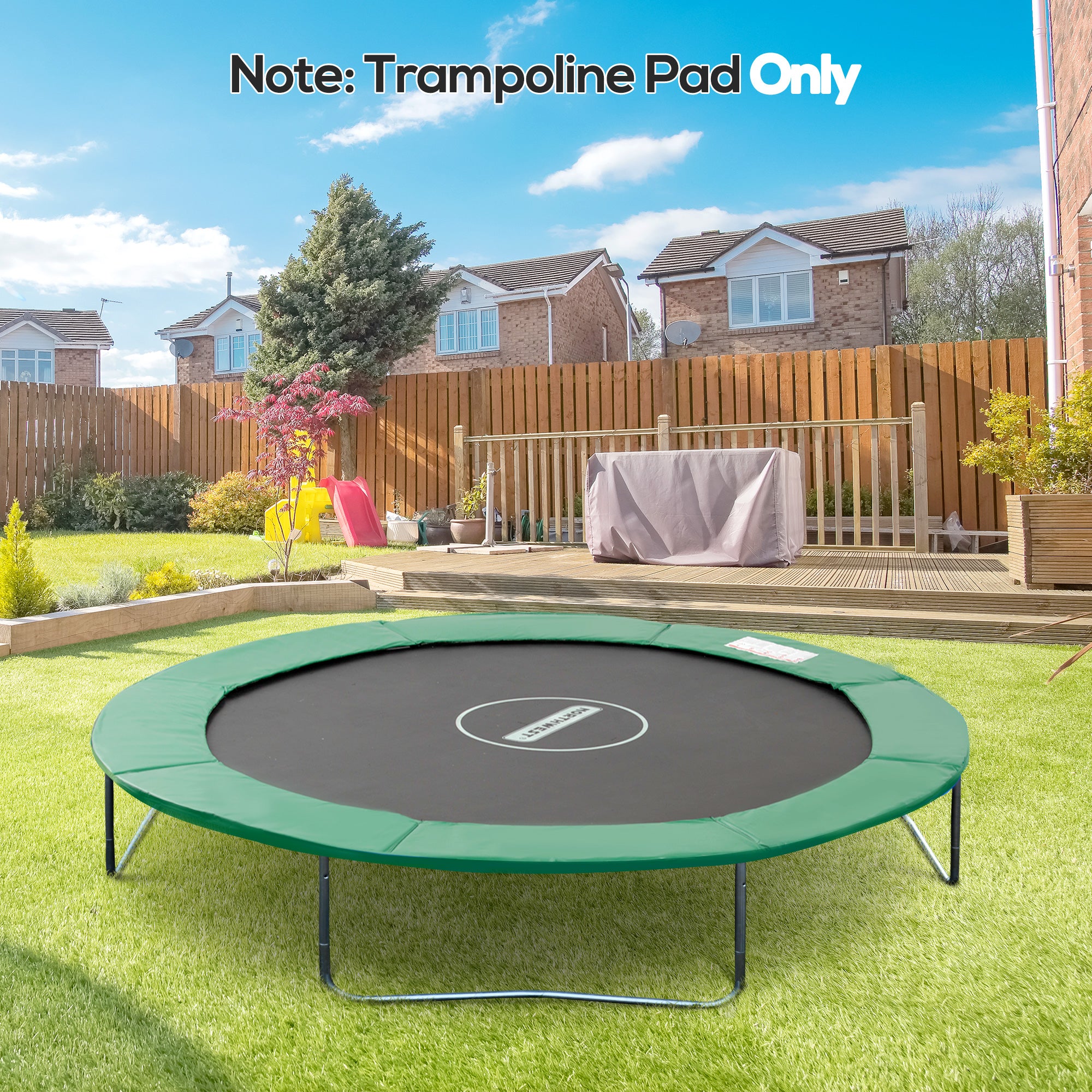 Edge Cover Trampoline Ø 244 cm Weather-Resistant, Green PVC PE