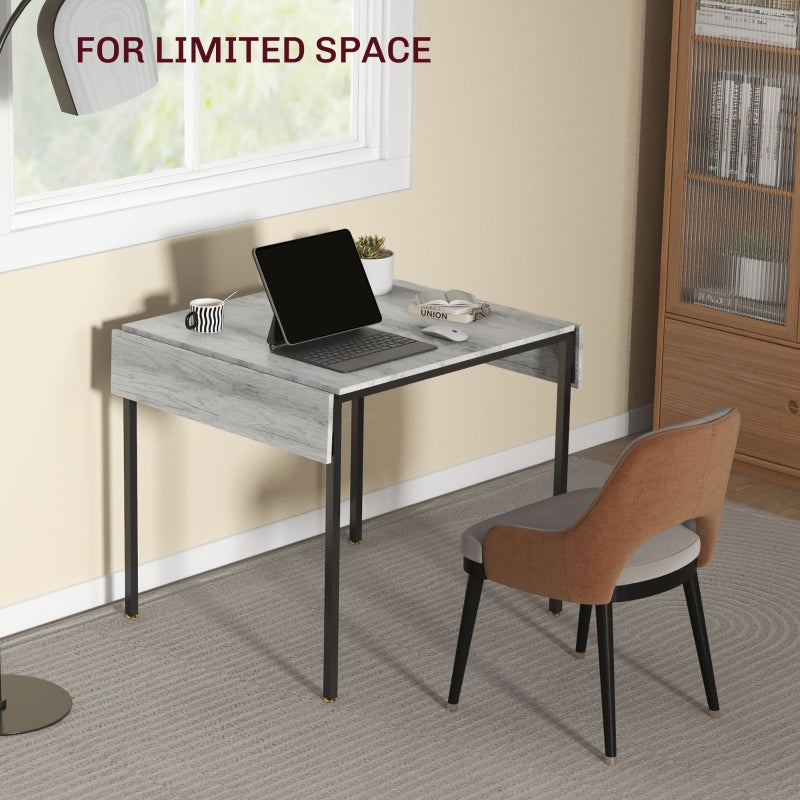Four-Person Drop Leaf Dining Table Grey