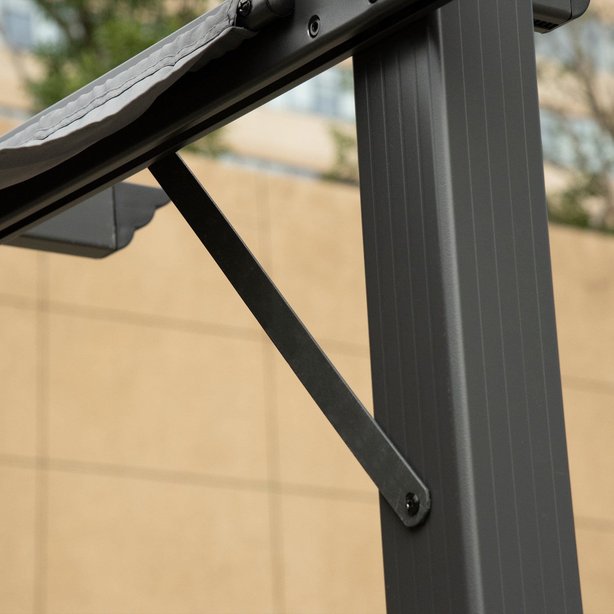 Aluminum Gazebo with Retractable Roof, 3 x 3 m - Grey