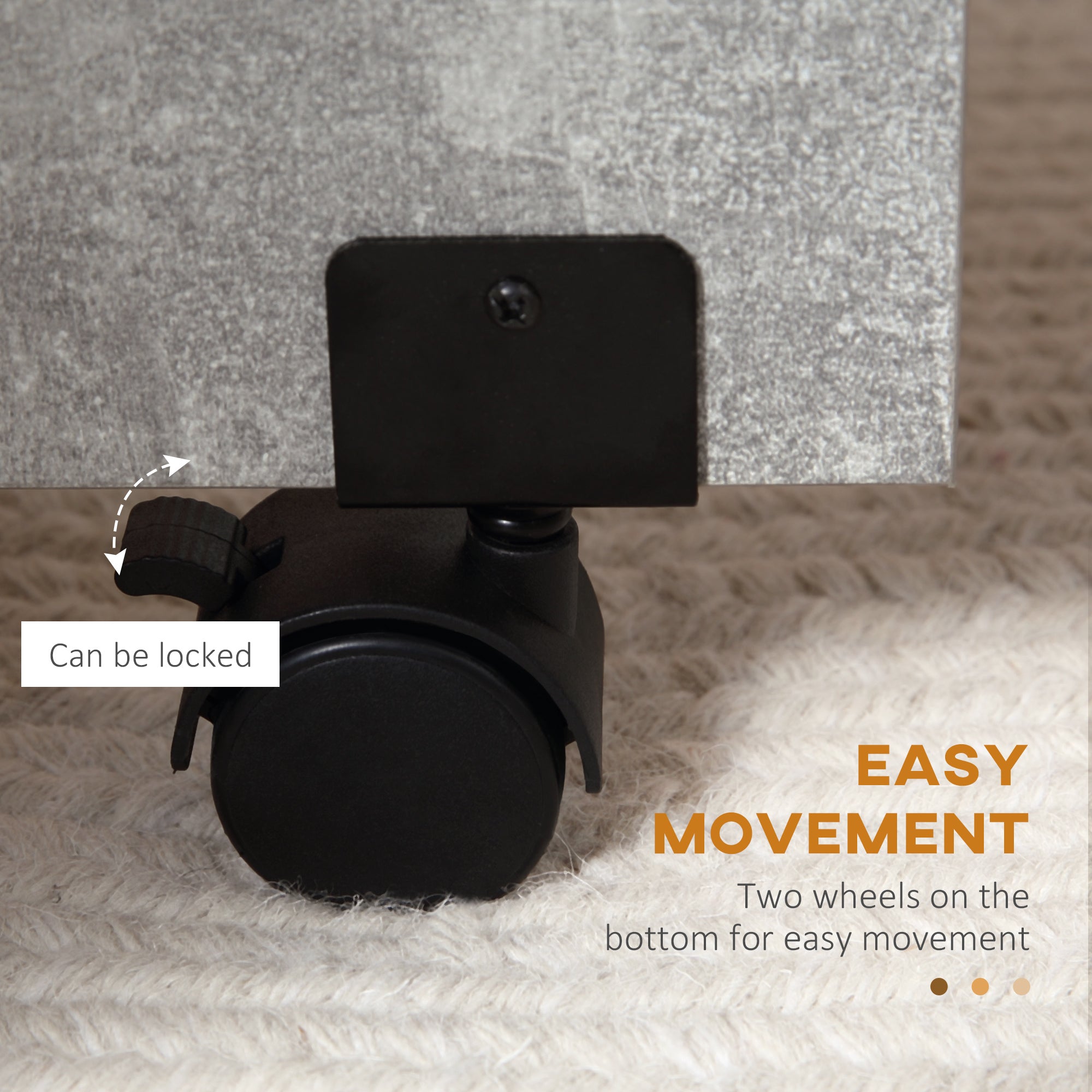 Folding Dining Table, Drop Leaf with 2-Tier Shelves & Casters, Cement Grey