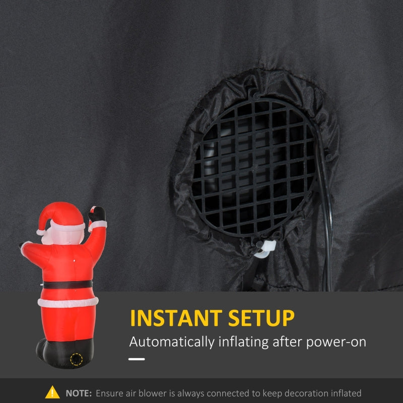 Inflatable Santa Claus 8ft Air Blown Yard Decoration Polyester Cloth