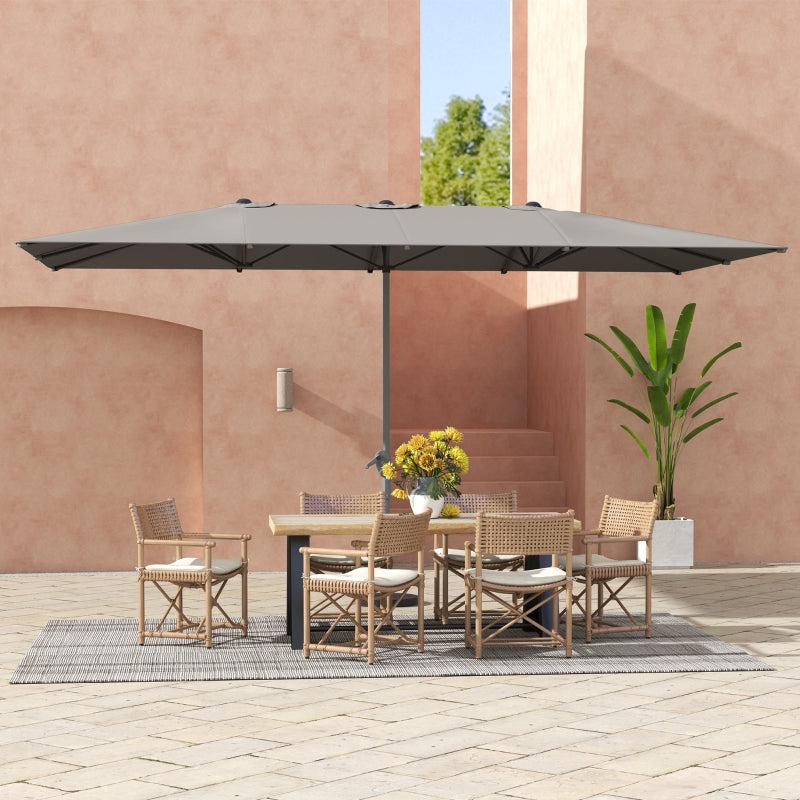 Double Parasol, 451 x 264 cm, UV50+ Protection, Windproof, Dark Gray