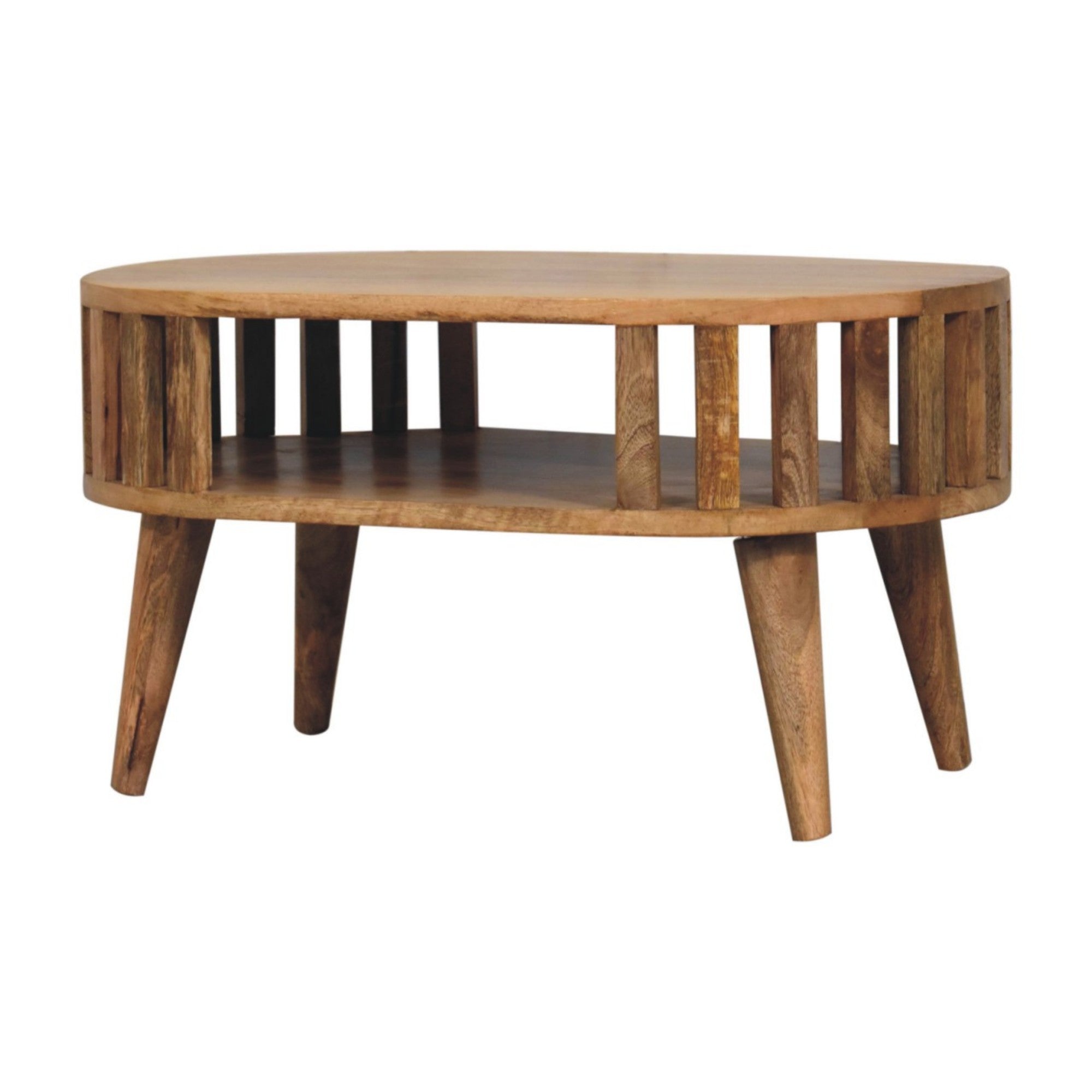 Ariella Coffee Table Mini Open Slot Solid Wood Brown