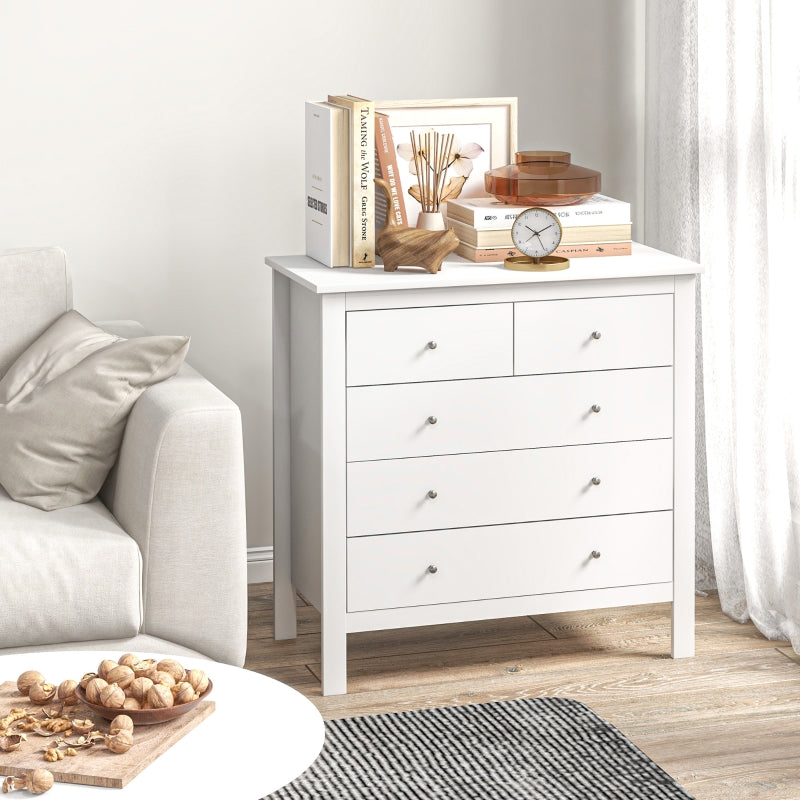 Chest of Drawers Sideboard, Quiet Opening/Closing, Anti-Tip, White