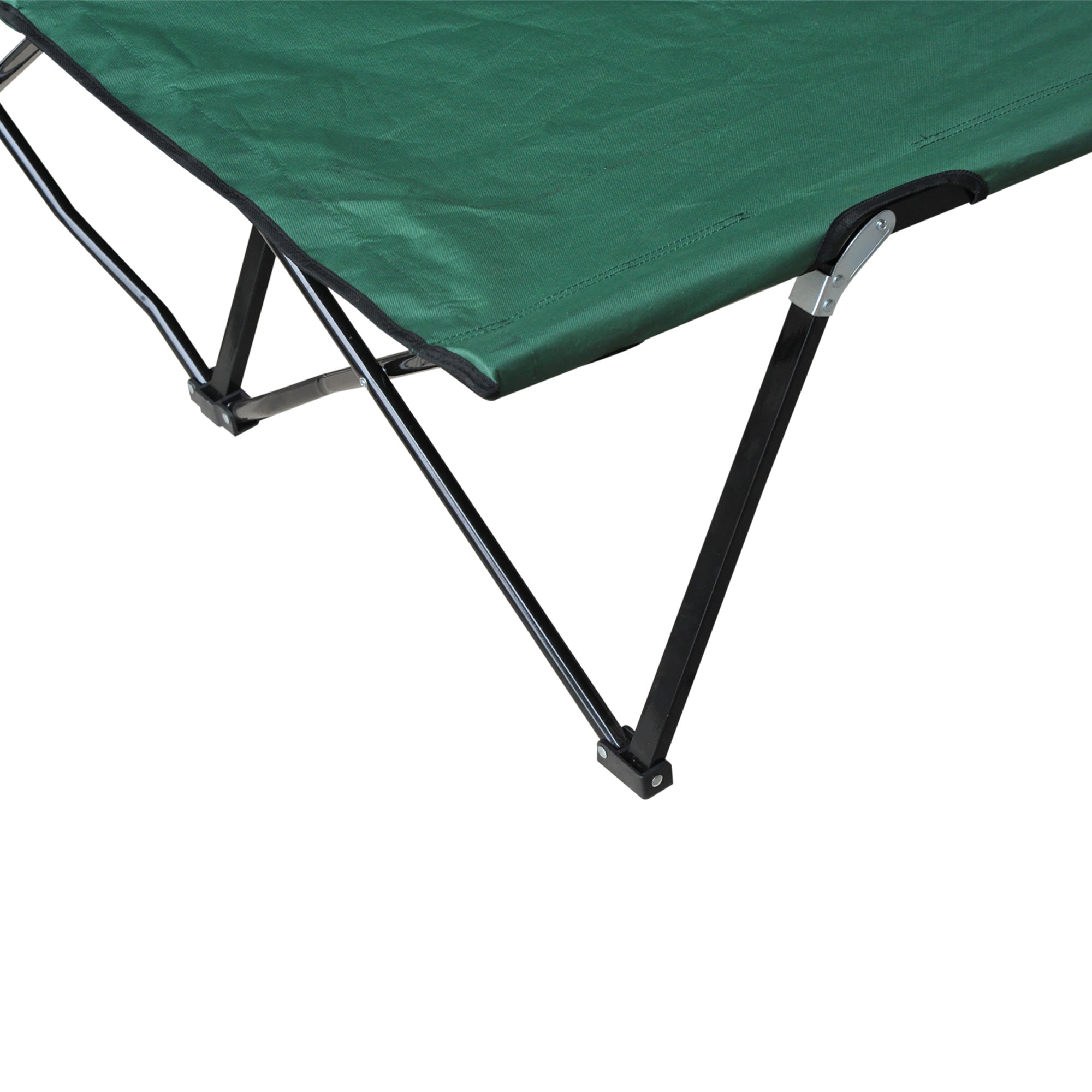 Camping Bed, 2 Person Folding with Carry Bag, Oxford Green Black
