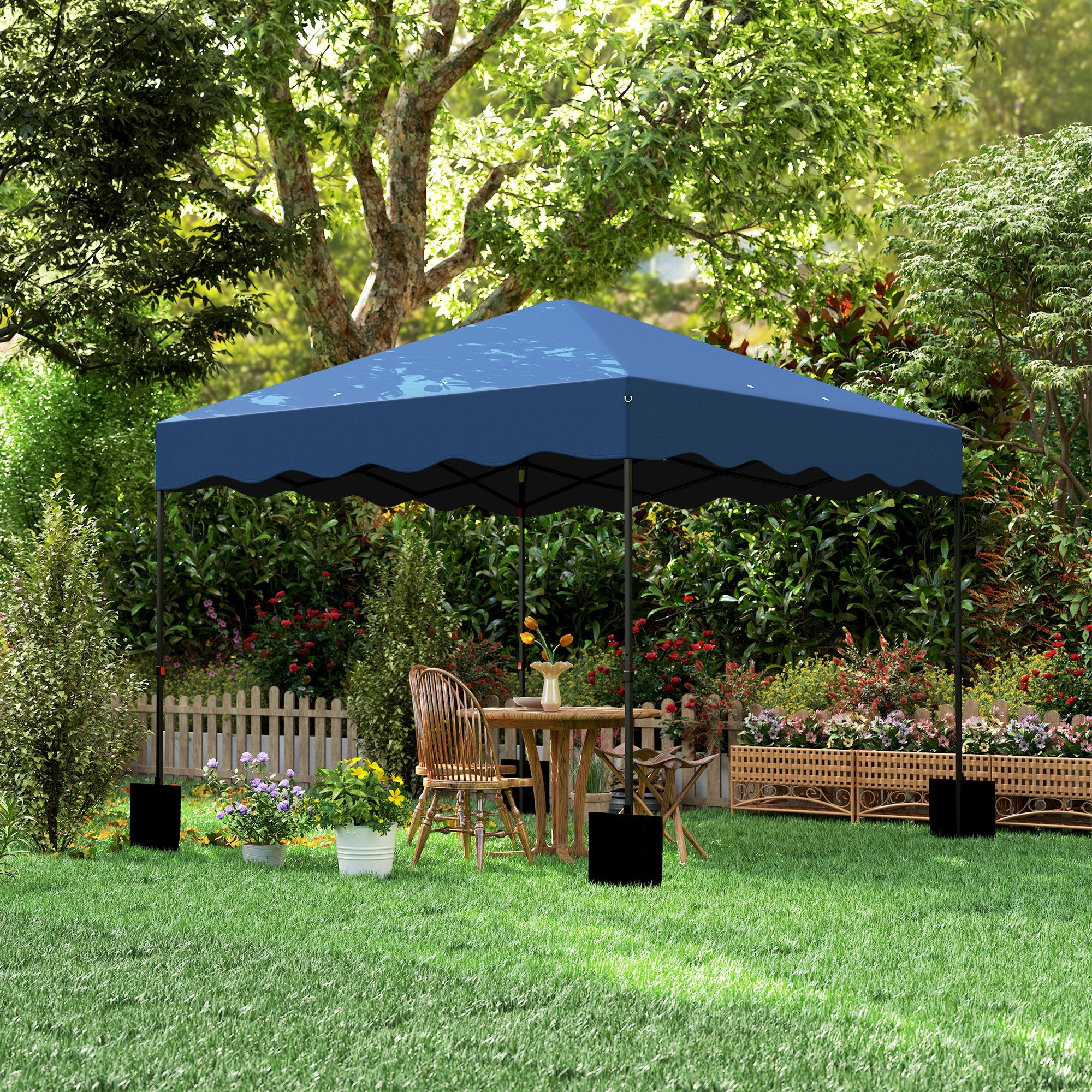Gazebo 3x3m Pop-Up, Water-Repellent, UV Protection 50+, Dark Blue