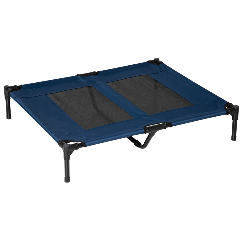 Raised Dog Bed Elevated Pet Cot - Blue (Large)