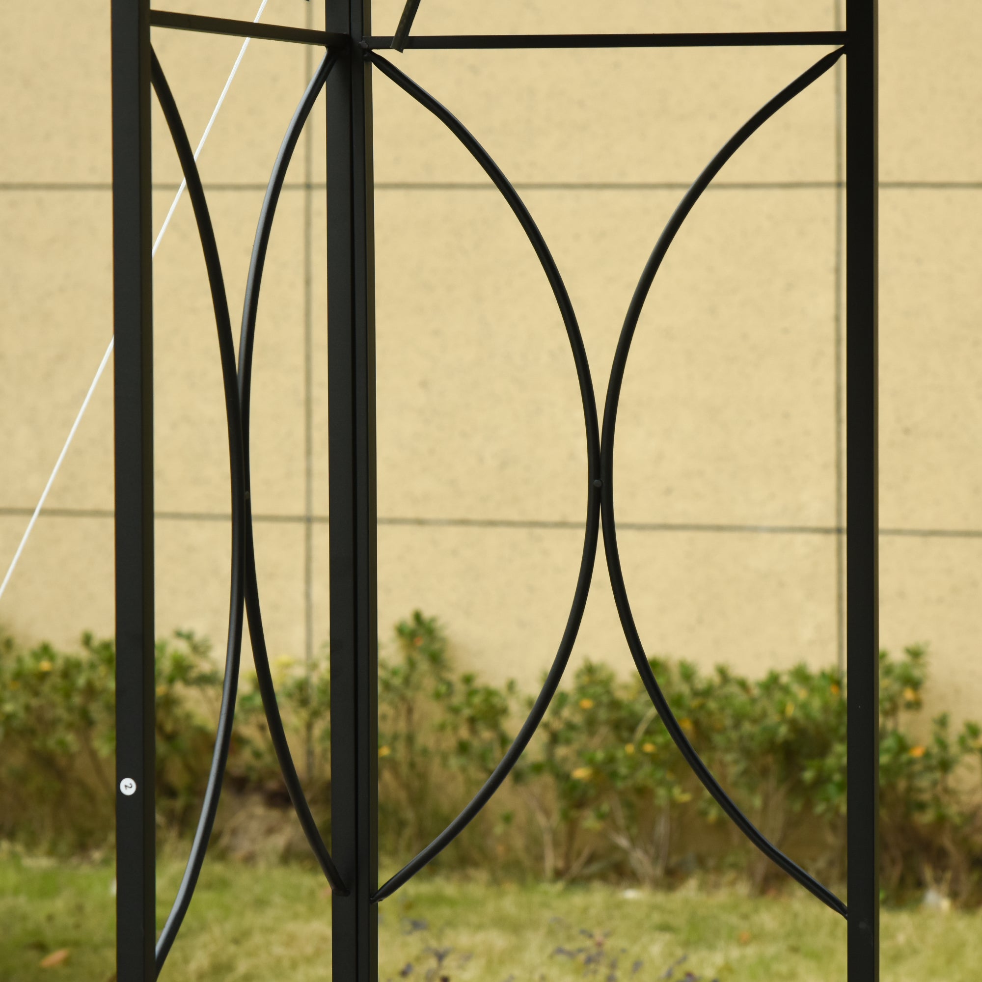 Garden Gazebo Double Roof Canopy Shelter with Sidewalls, Dark Grey