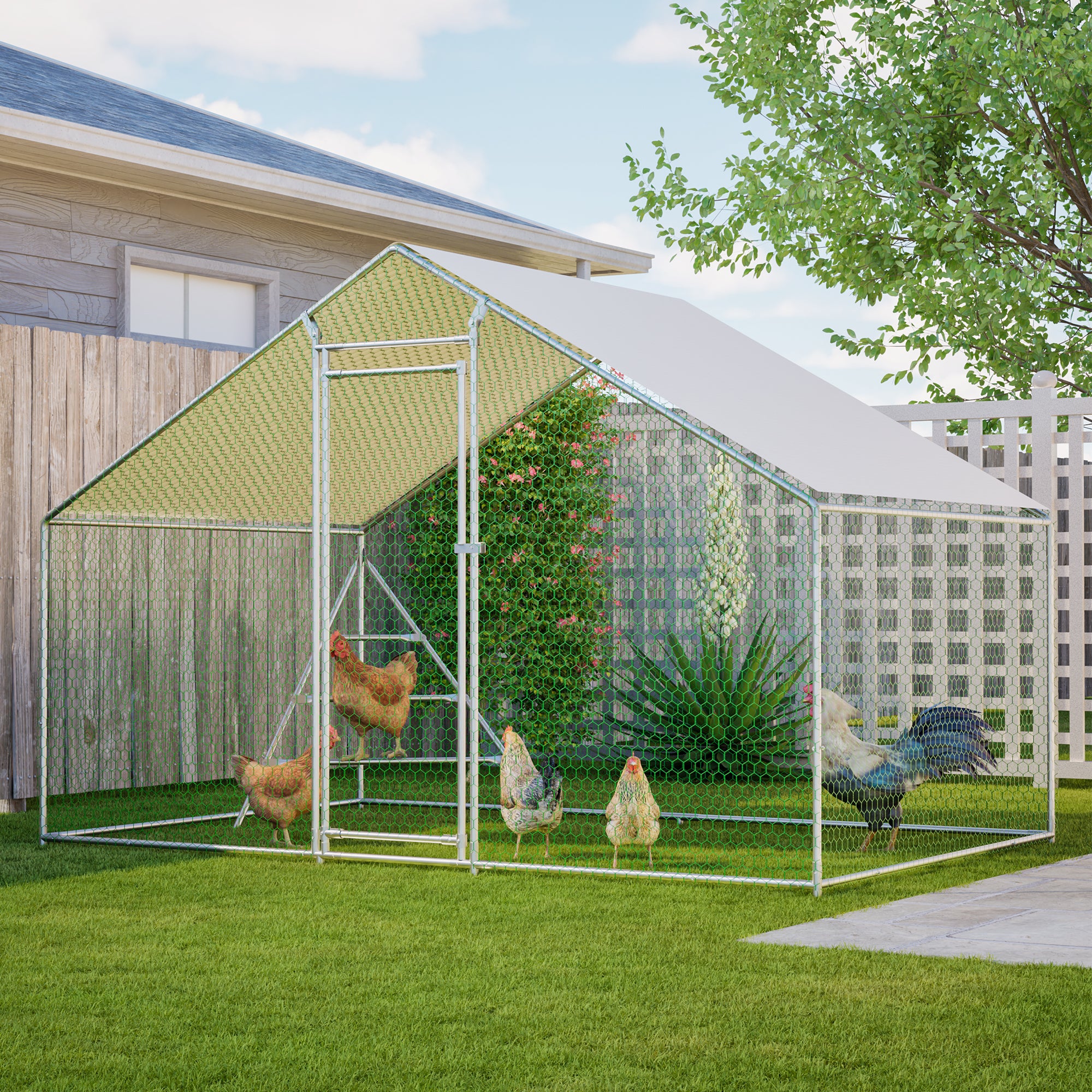 Chicken Coop Aviary 3x2m Weatherproof Metal Frame