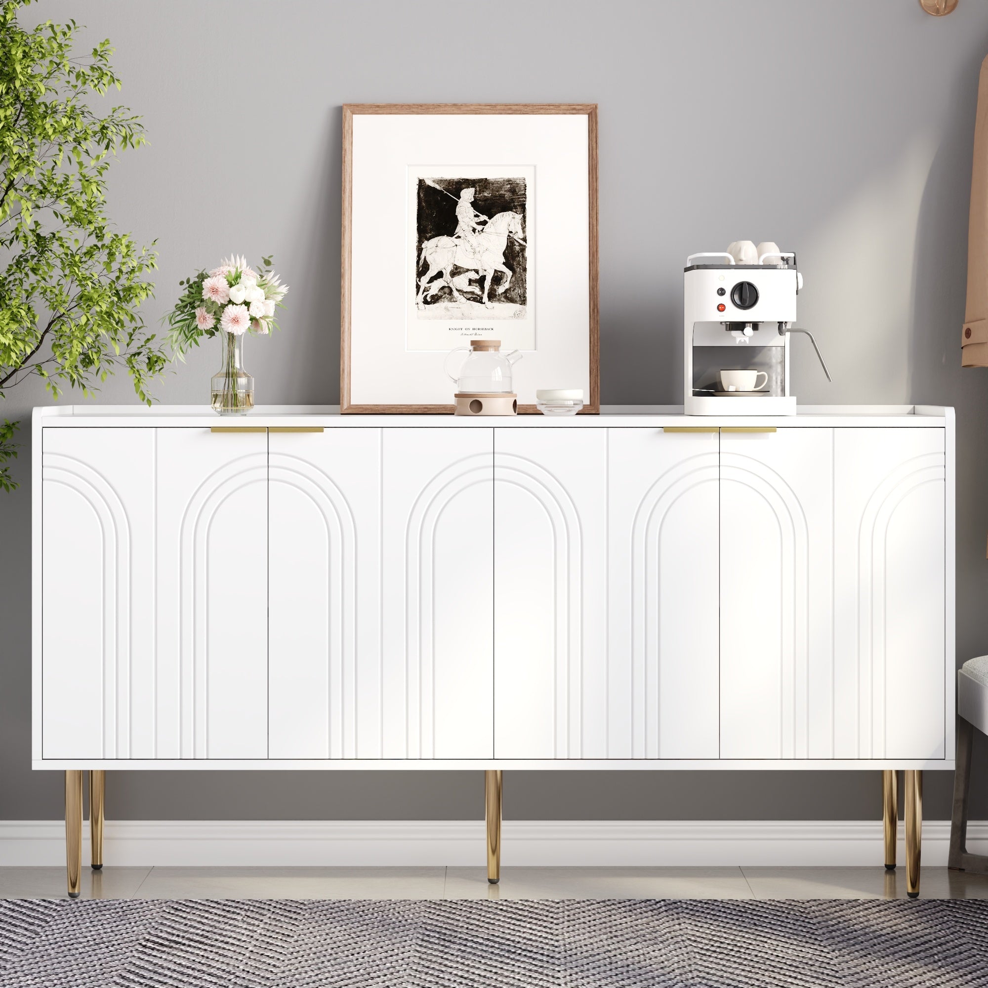 Modern Sideboard Buffet Storage Cabinet 140x38x75cm