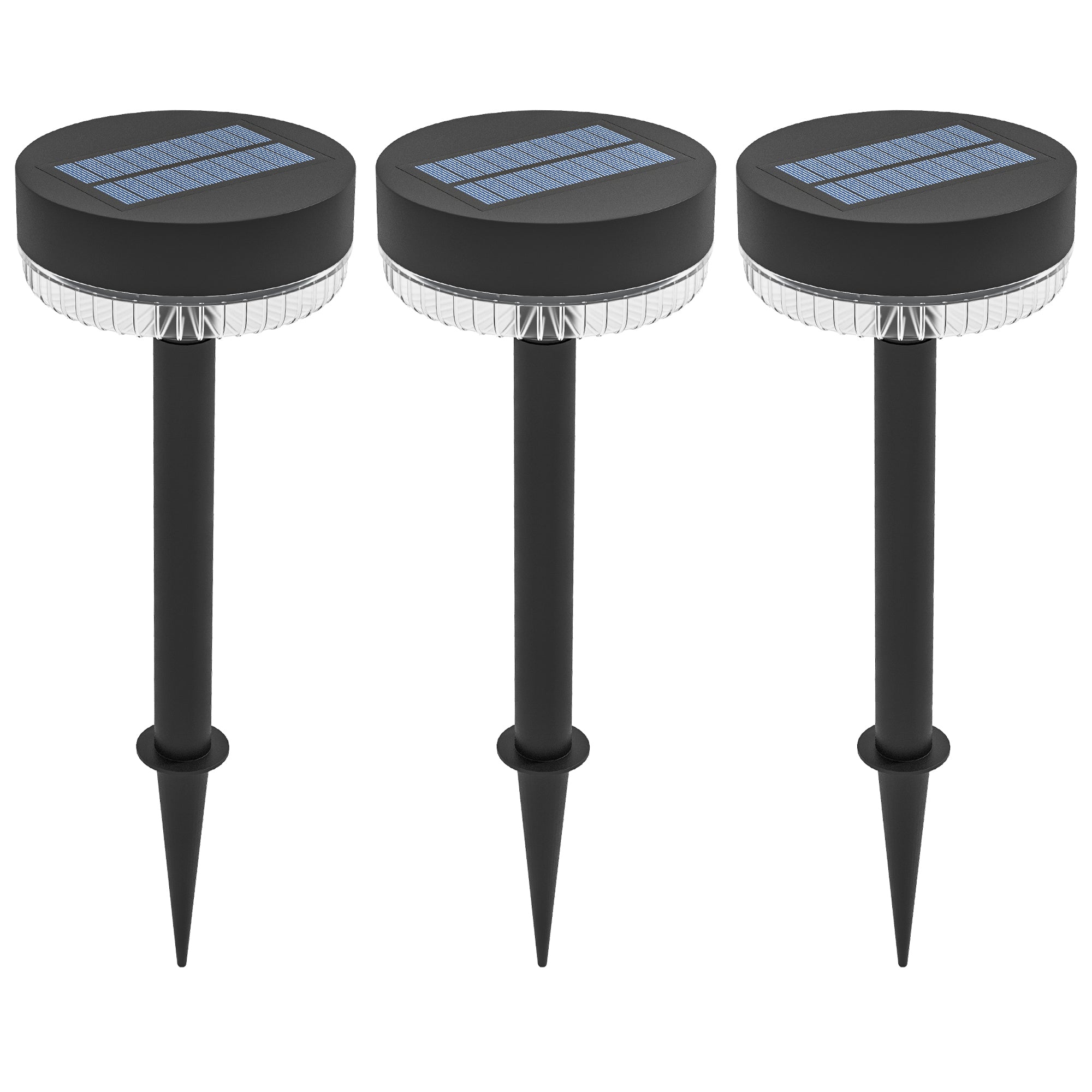 Solar Lamps 3 Pack Garden Light IP65 Waterproof Black