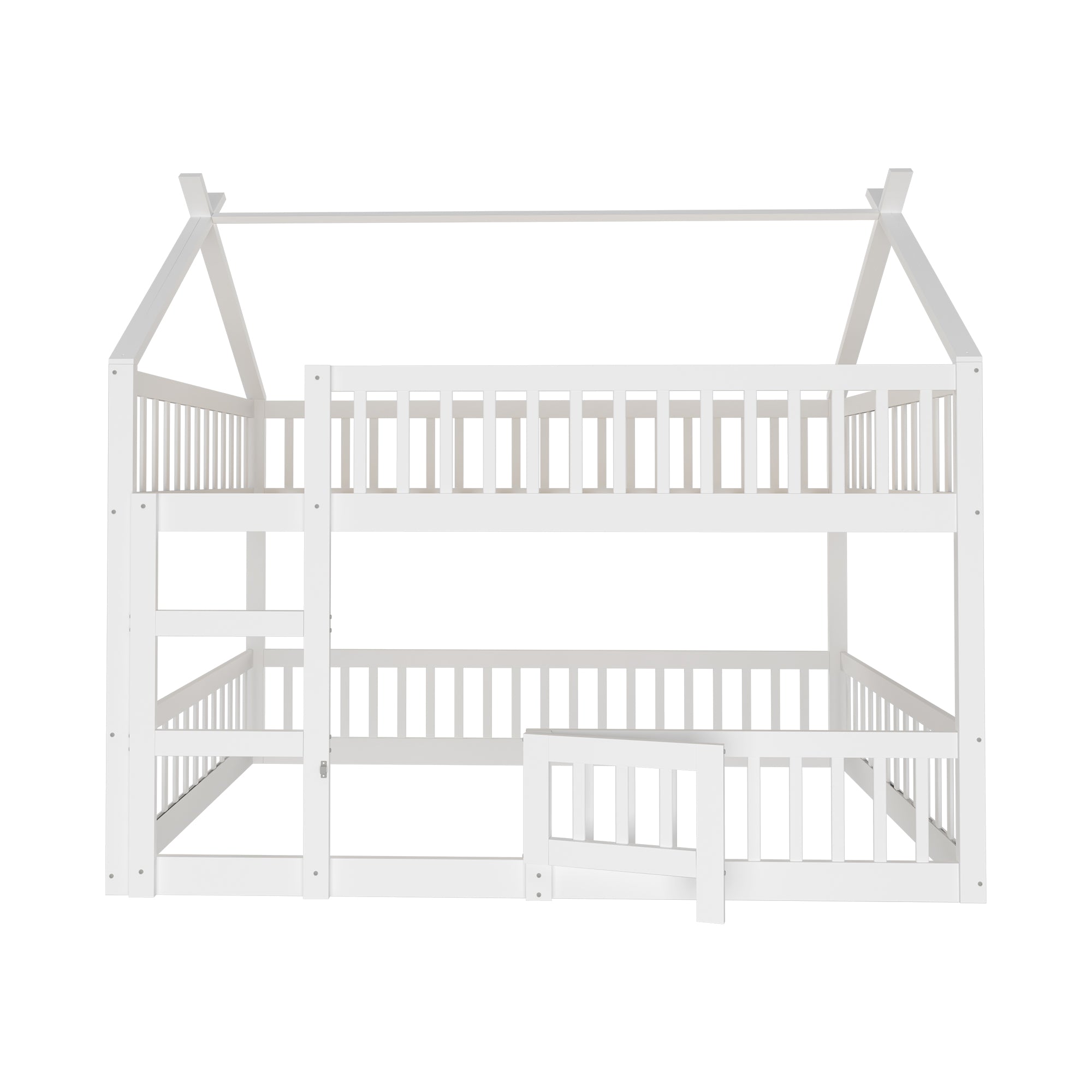 Children's Bunk Bed, 140x200, Stairs, Loft Design, Solid Wood, White