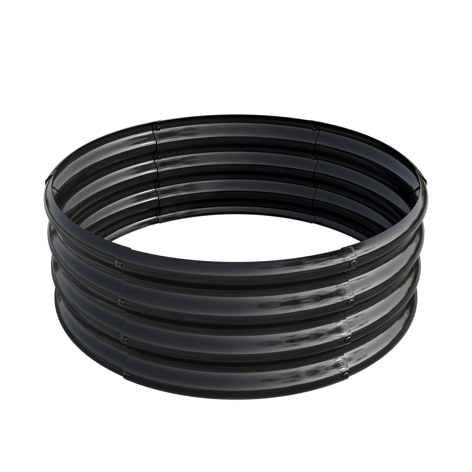 Raised Garden Bed Planter, Round Outdoor, Galvanized