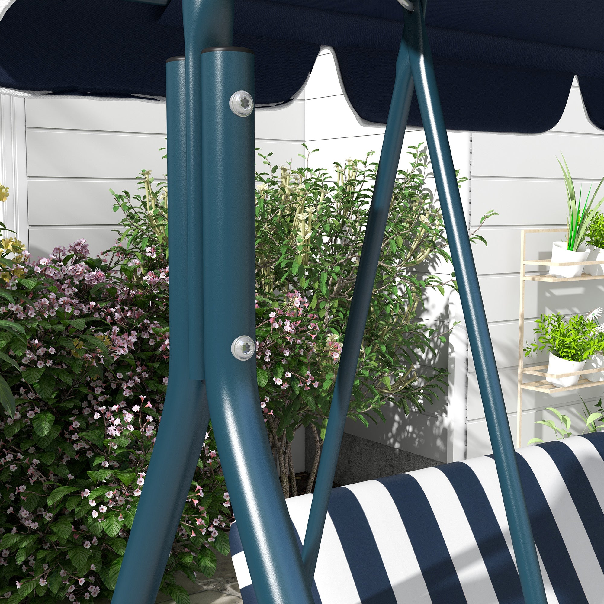 Hollywood Swing 3-Seater Adjustable Canopy Weatherproof - Blue