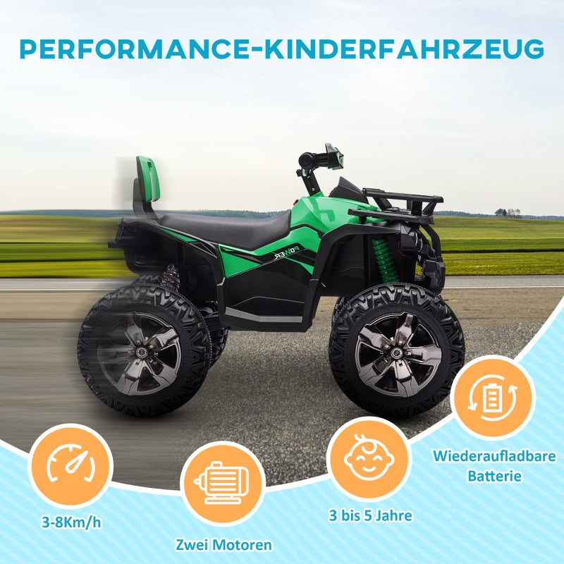 Electric Quad Bike for Children with Light and Music Connection, Green