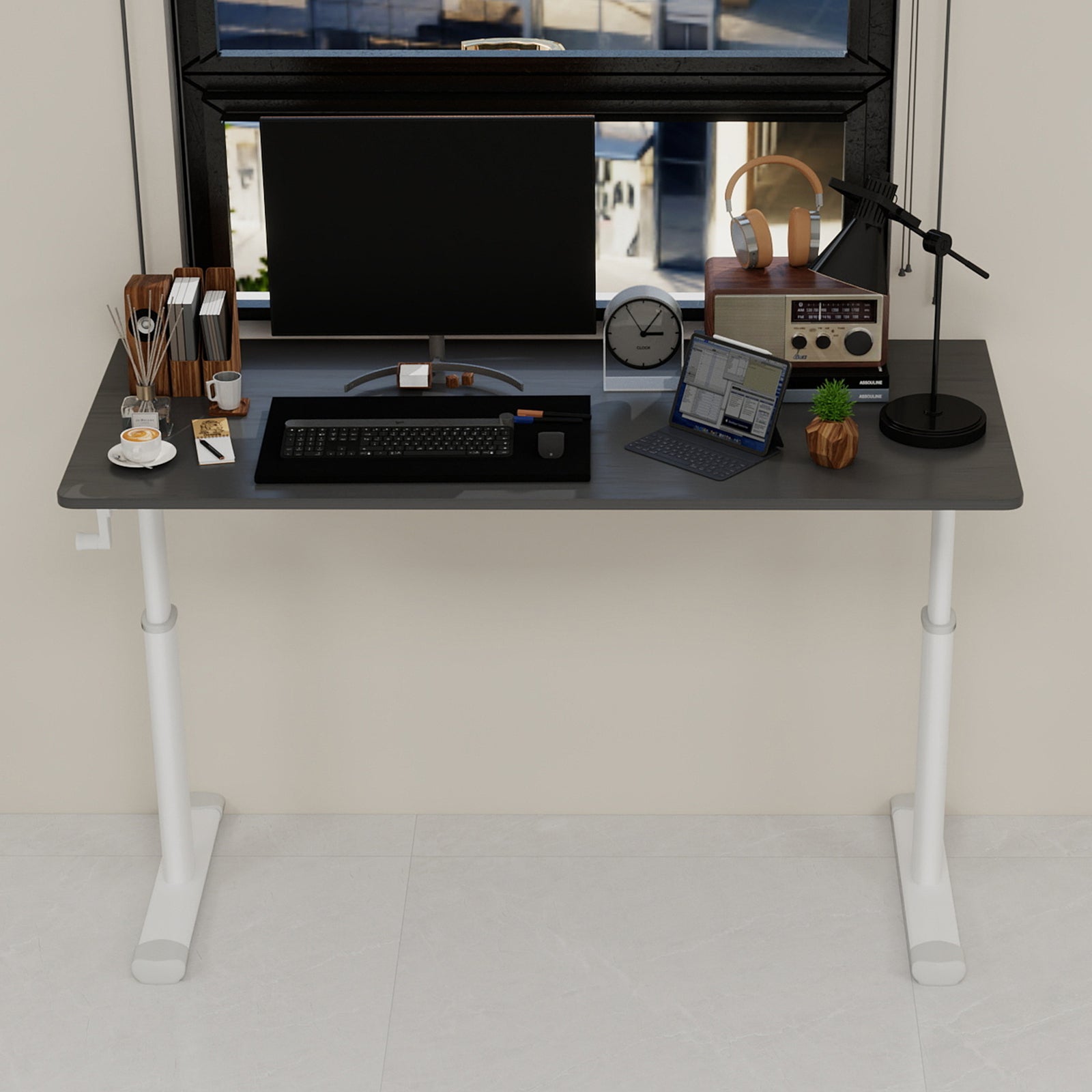 Adjustable Study Desk, Height-Adjustable Multi-Purpose Compact Home/Office Desk
