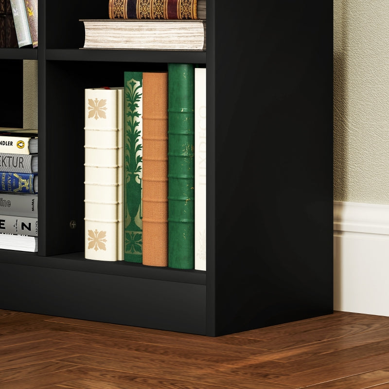 Tall Bookshelf with Drawer Freestanding Bookcase, Black
