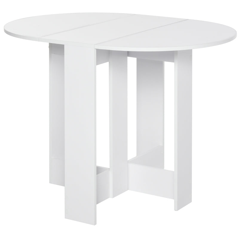Space-saving Drop Leaf Folding Dining Table for Small Space, White