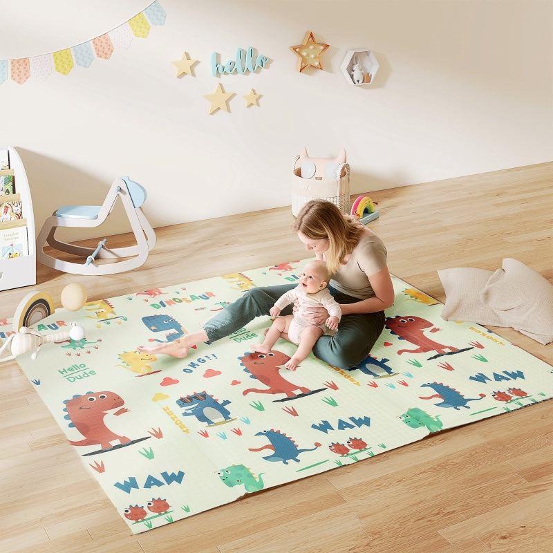 Baby Play Mat, Foldable Double-Sided Crawling, Multi-Coloured