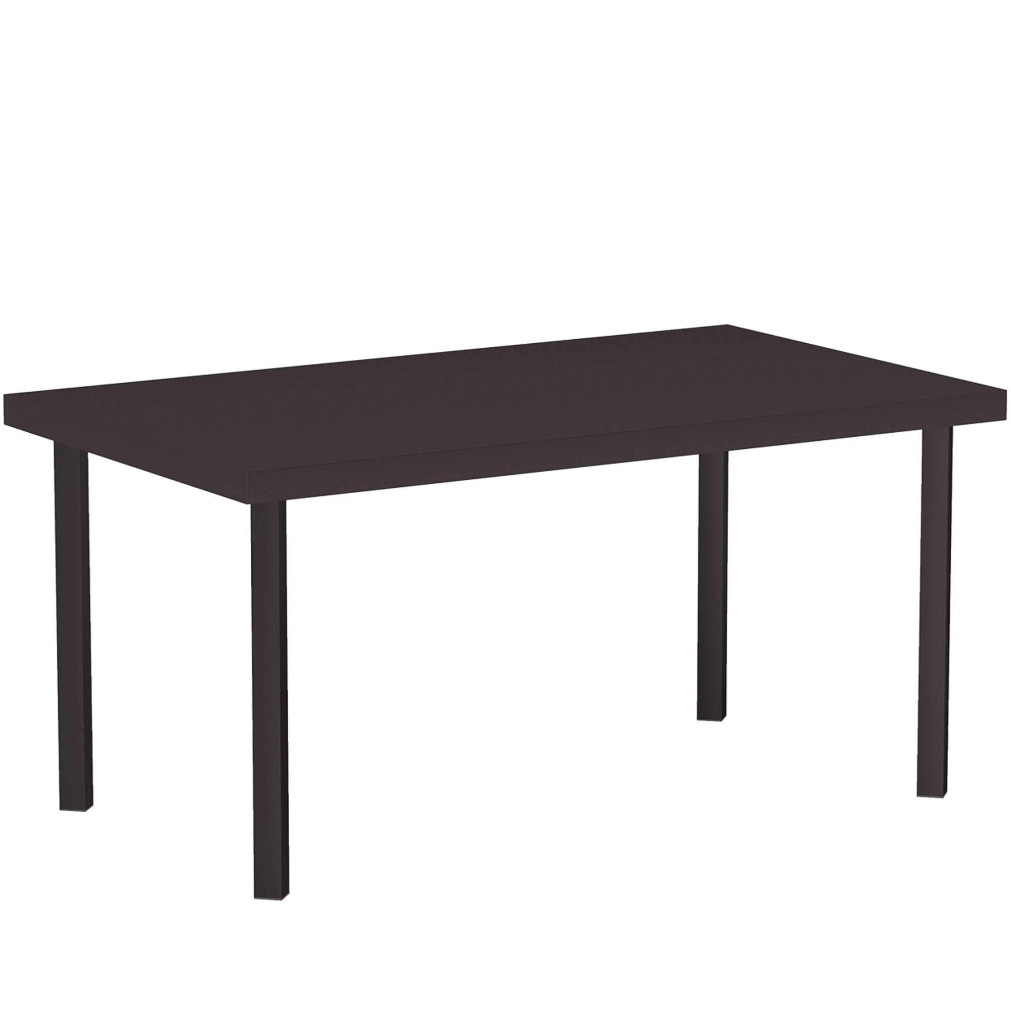 Metal Garden Coffee Table Rectangular Woodgrain Tabletop Brown