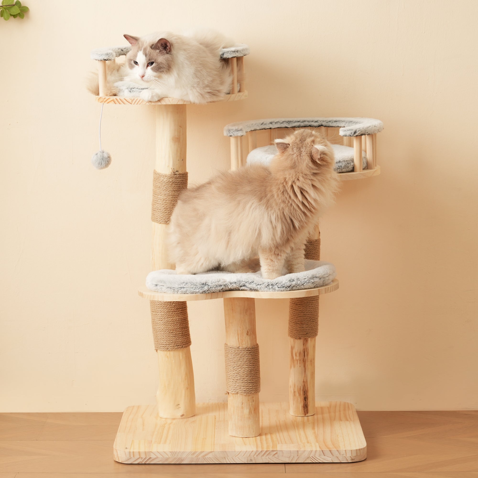Designer Cat Climbing Frame 98cm 3-Step Jumping Board Solid Wood