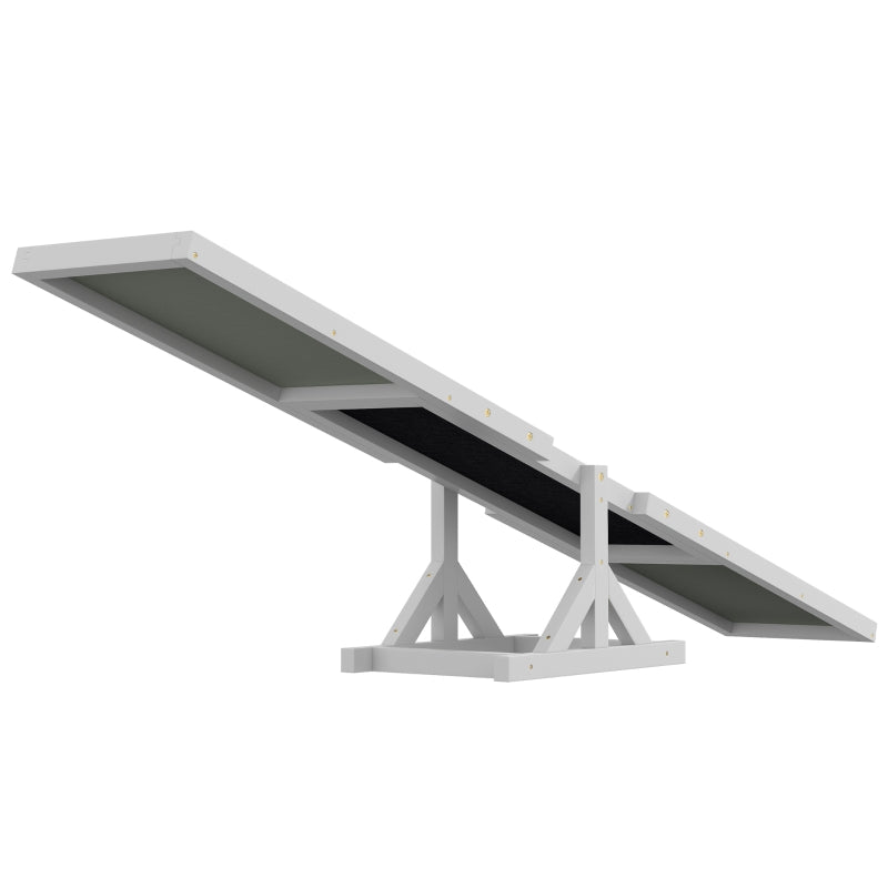 Wooden Pet Seesaw, Agility Equipment Anti-Slip Surface - White