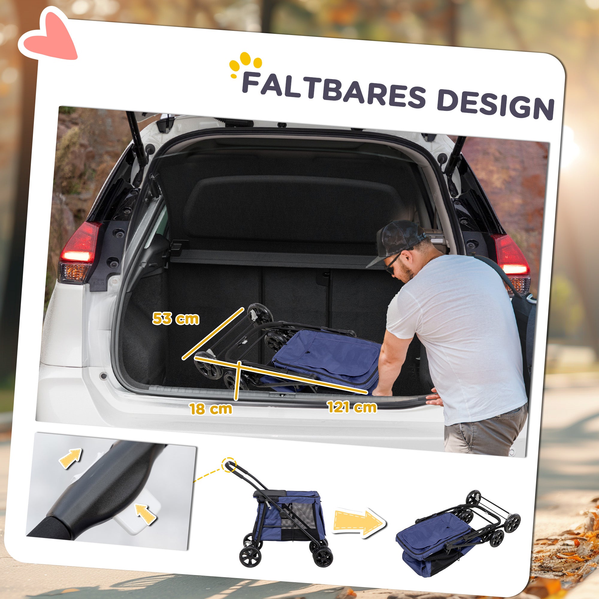 Dog Stroller Foldable Buggy Cushion Mesh up to 20 kg Oxford Fabric Blue