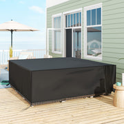 Large Patio Garden Furniture Set Cover Square Waterproof 600D Oxford, Black