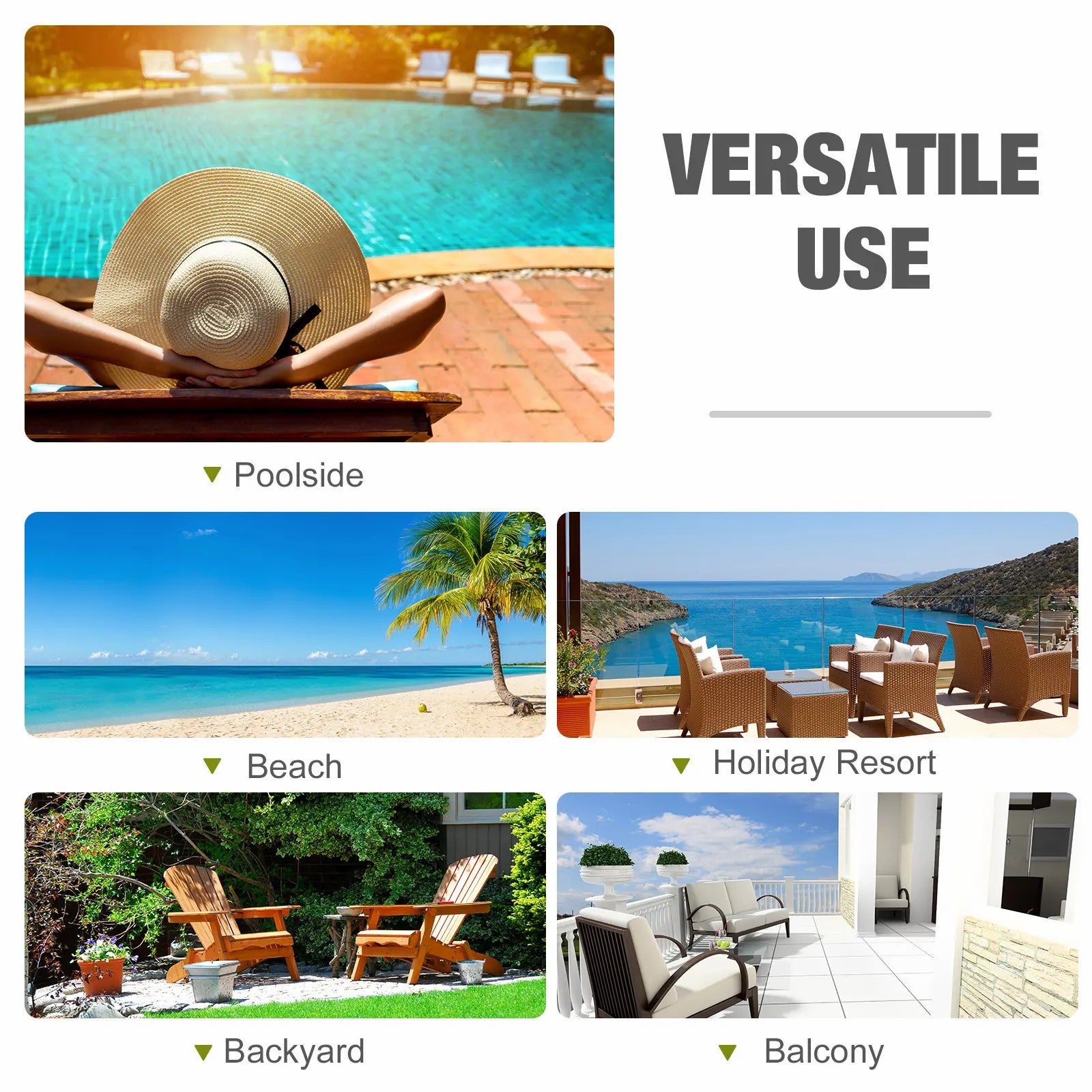 2 Seater Rattan Lounger Adjustable Double Chaise with Cushion - Grey