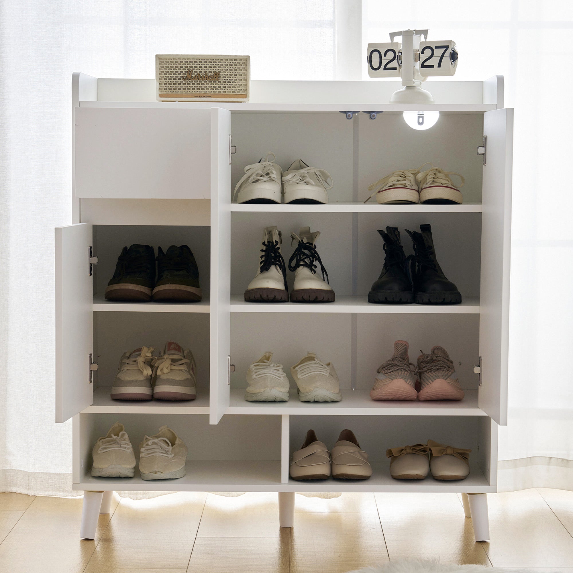 Chest of drawers with adjustable shelves, minimalist home organizer, solid wood