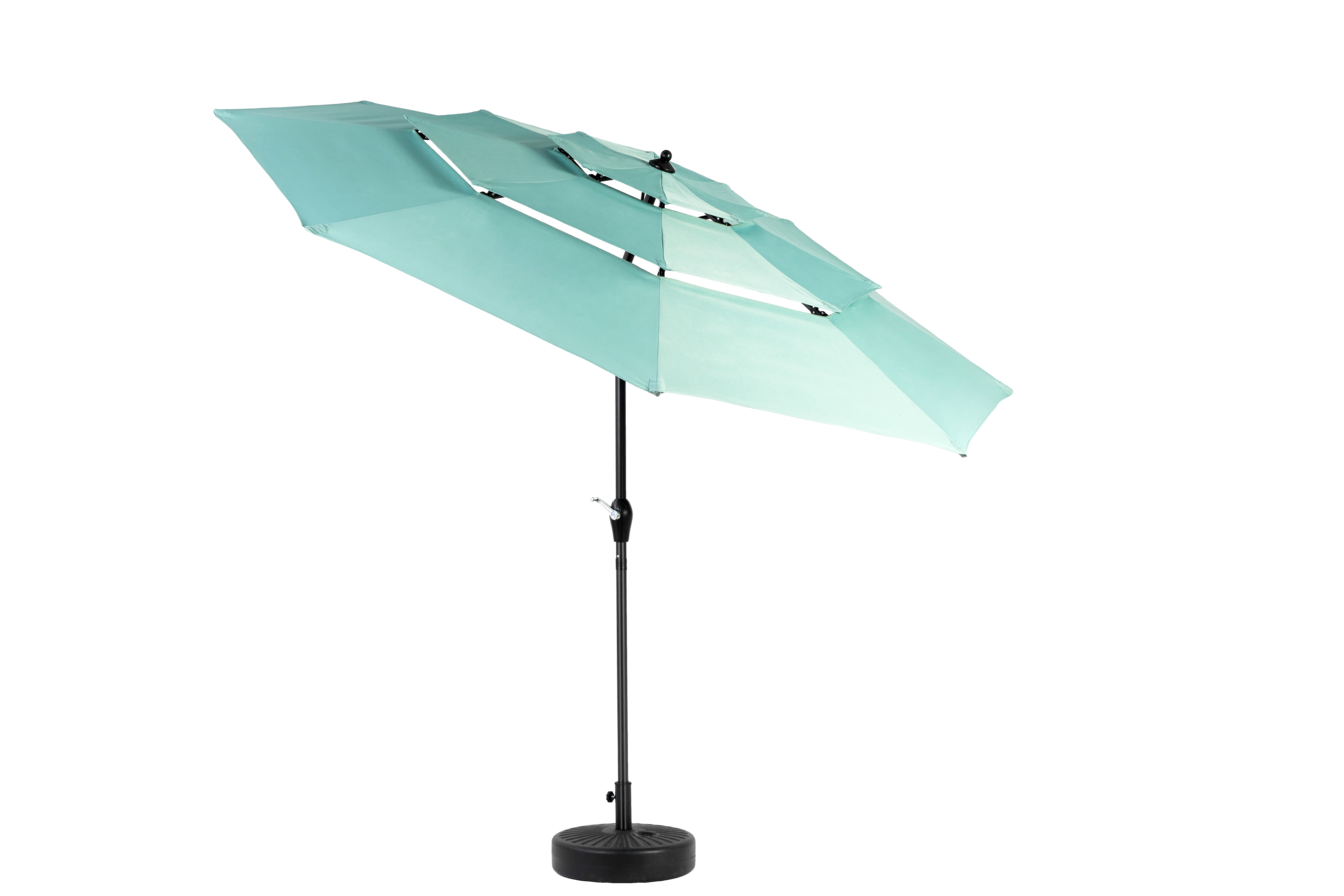 Double Sided Outdoor Umbrella, 14.8 Ft Rectangular Large with Crank, Light Green