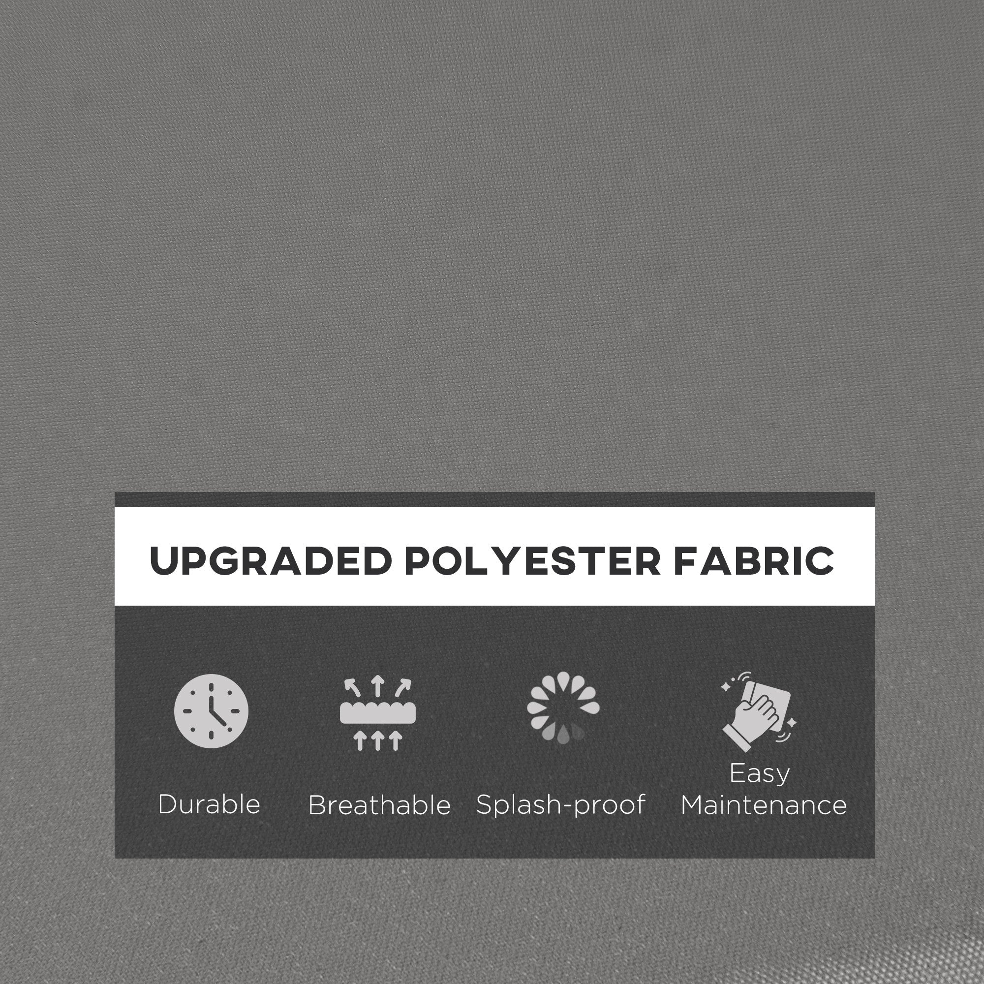 Outdoor Seat Cushion Pads, 3 PC Set for Rattan Furniture, Dark Grey