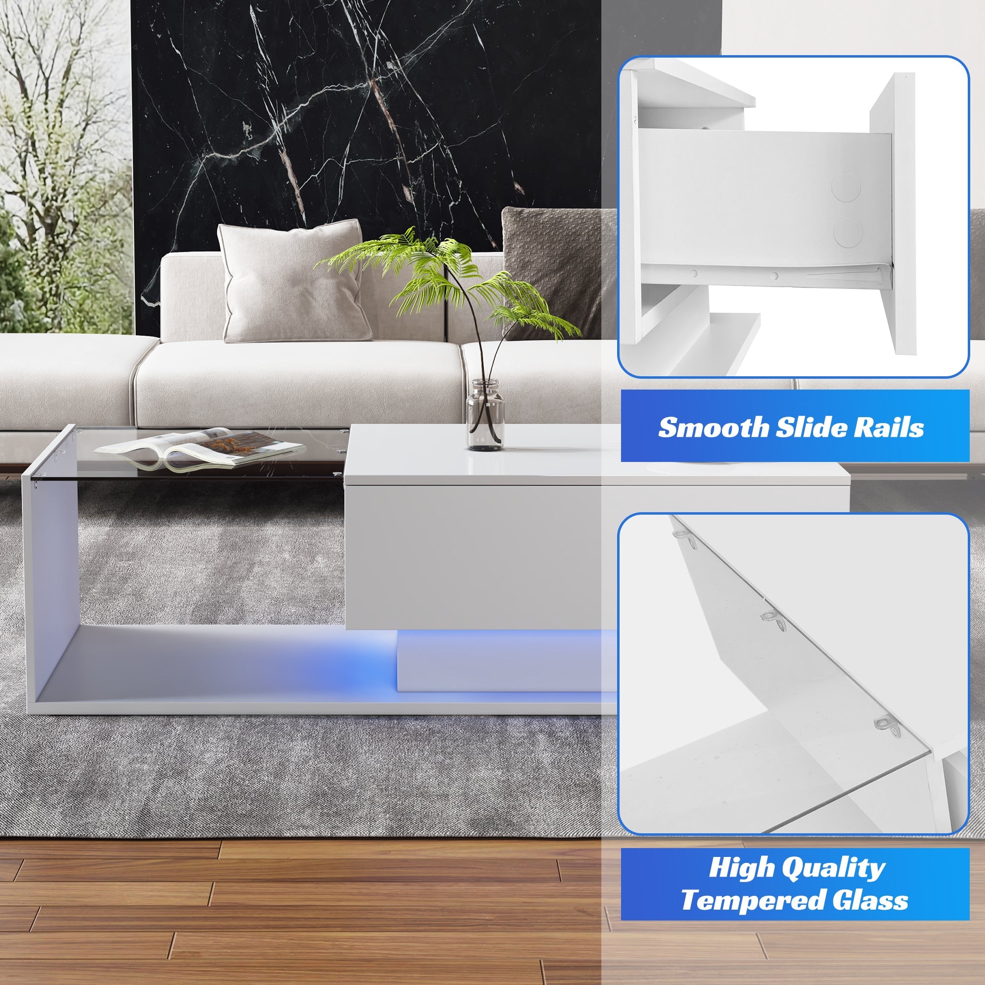 Modern TV Cabinet: Stylish, Elegant, High-Gloss White, Wood Look