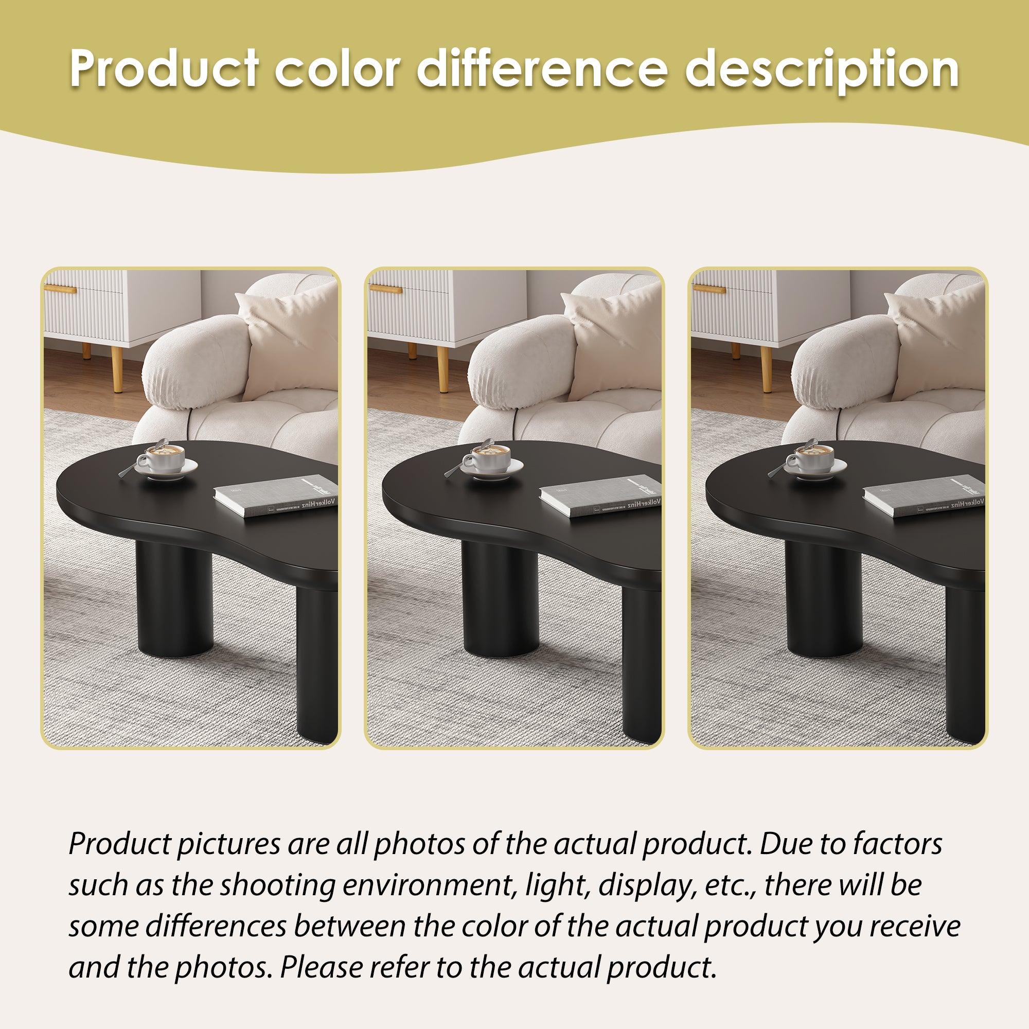 Cloud Coffee Table Irregular Shape 107x66cm MDF/PVC Legs