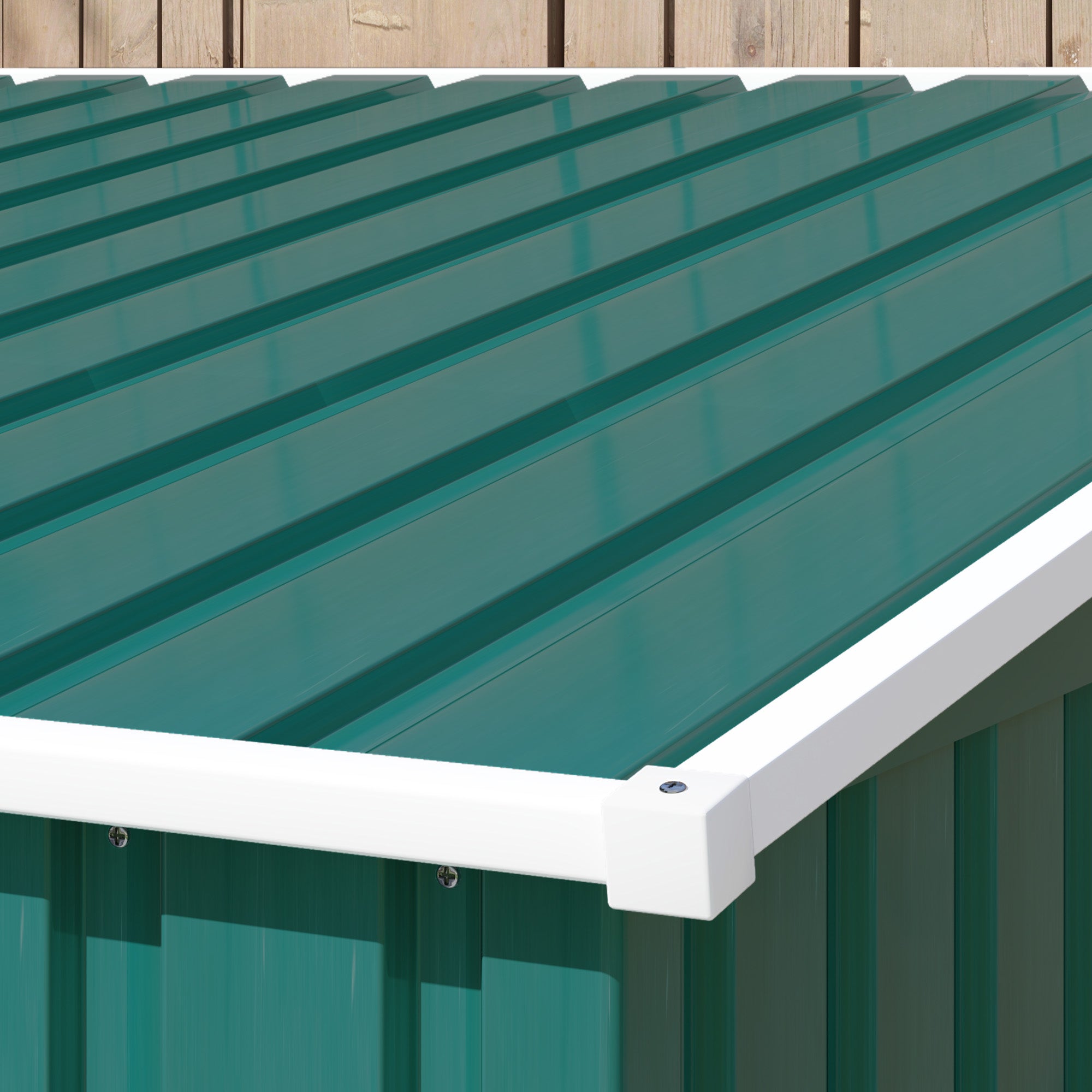 Shed 7 x 5ft Sliding Door Galvanised Metal - Green