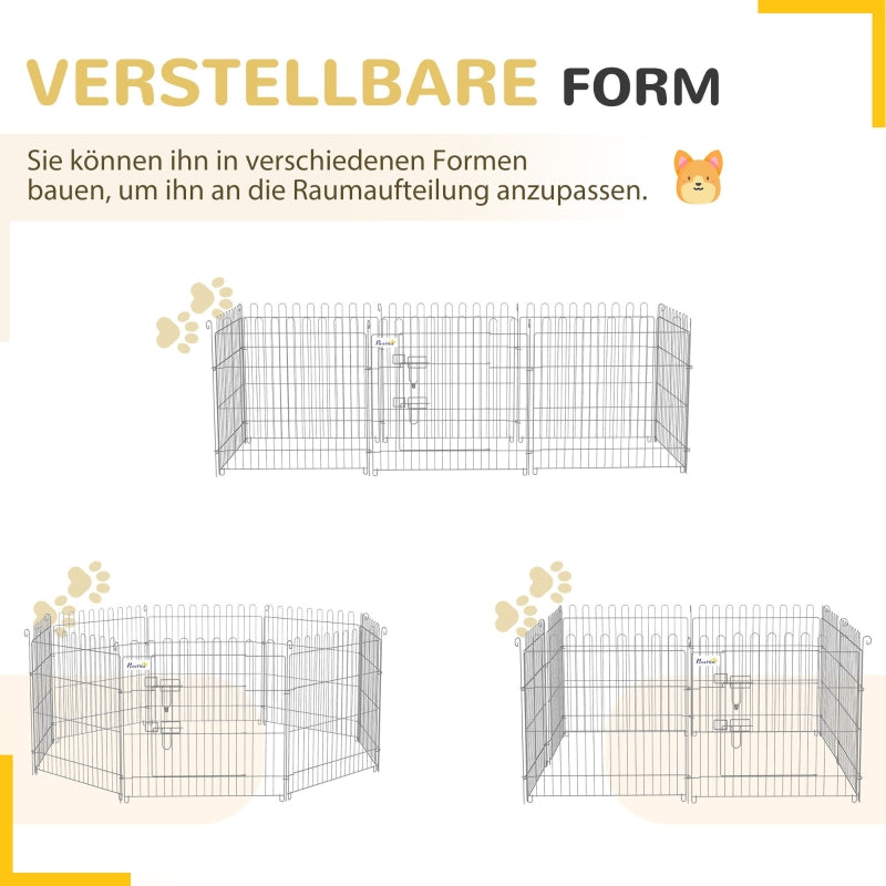 Free-Range Enclosure, 8-Part Puppy Playpen W63 x H60 cm