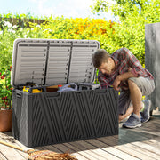 380L Outdoor Storage Box, Waterproof with Lockable Lid - Black