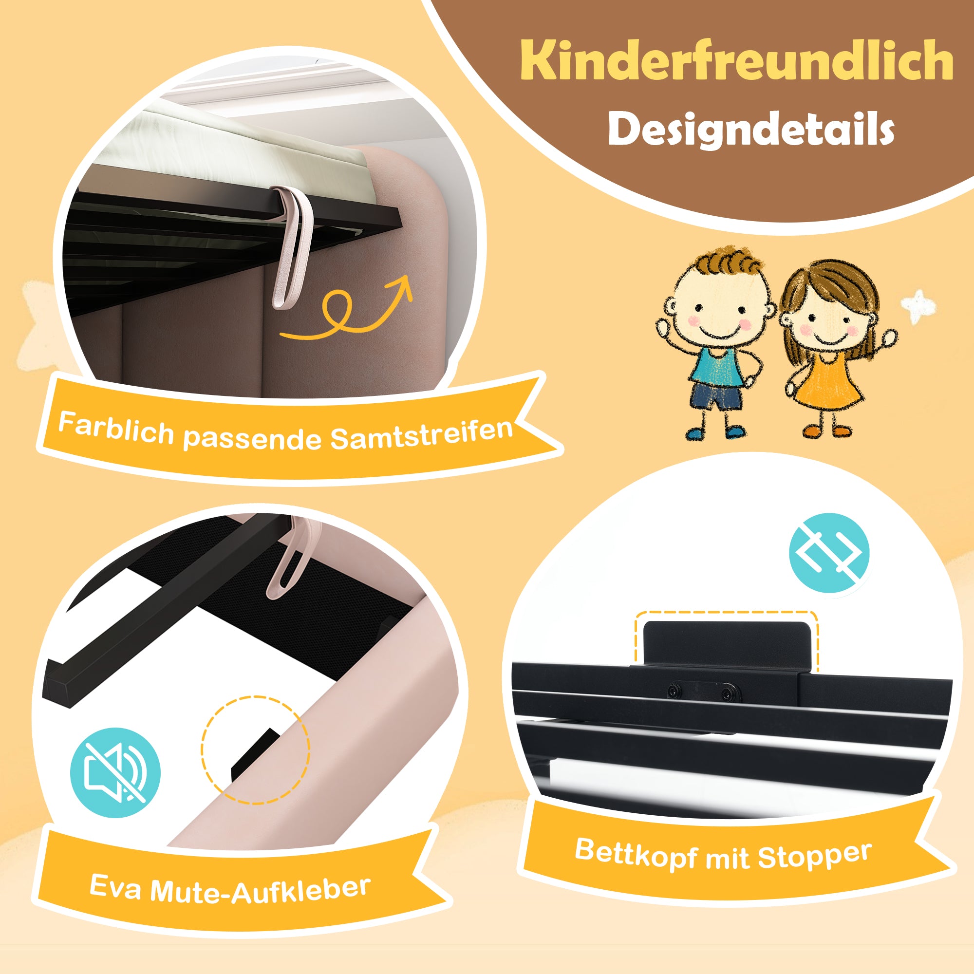 Upholstered Daybed Sofa Bed 90x190cm Hydraulic Storage Metal Slatted Base Velvet Pink