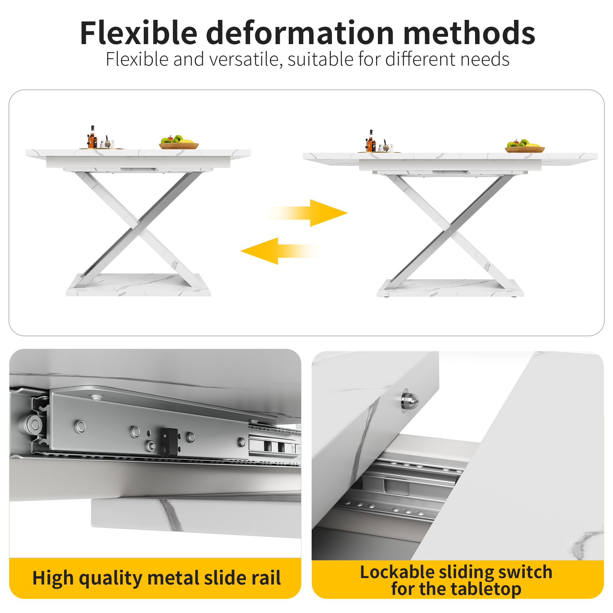 Extendable Dining Table 118–157 x 75 cm with Cross Legs, MDF