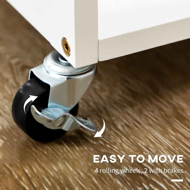 Kitchen Island Set with 2 Stools, Drop Leaf Top, Drawers & Towel Rack, Bamboo White