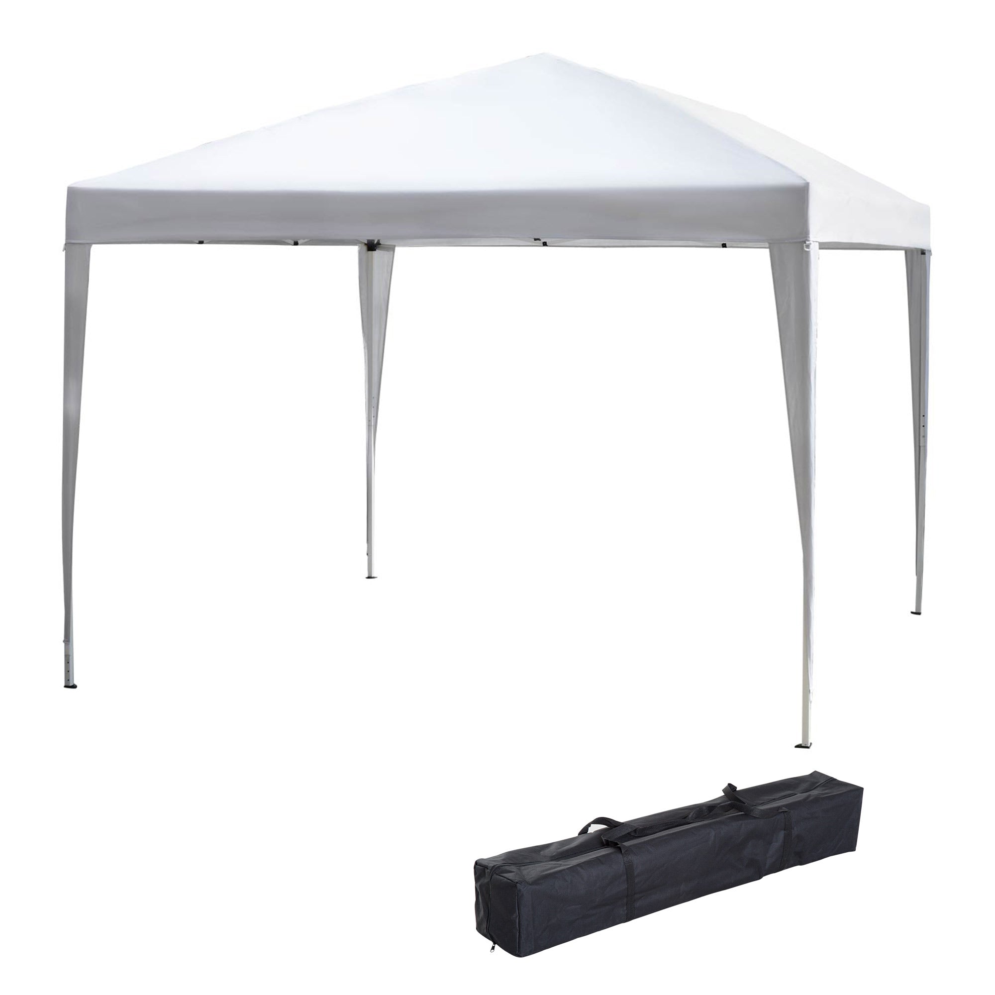 3 x 3M Garden Pop Up Gazebo Height Adjustable Canopy with Carrying Bag, White